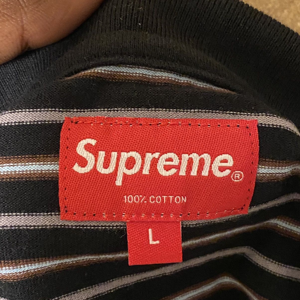 Supreme Supreme Thin Stripe Longsleeve Top Black Size US L / EU 52-54 / 3 - 7 Thumbnail