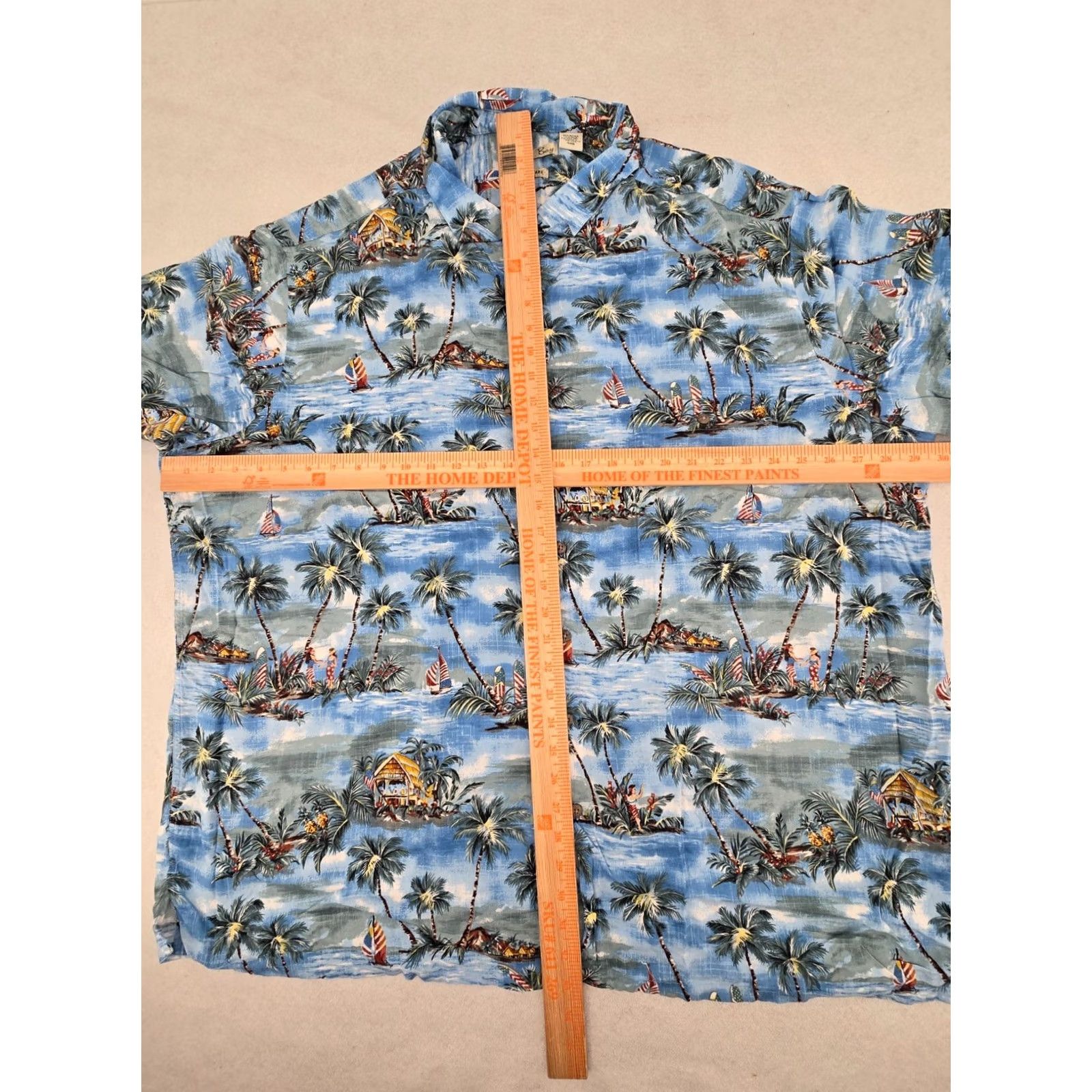 Vintage Batik Bay Hawaiian Shirt 4XB BIG Blue Floral Aloha Camp Lightweight Men Shirt Big & Tall Blue Floral Summer Holiday 90s Hawaii Mens Size US XXL / EU 58 / 5 - 4 Thumbnail