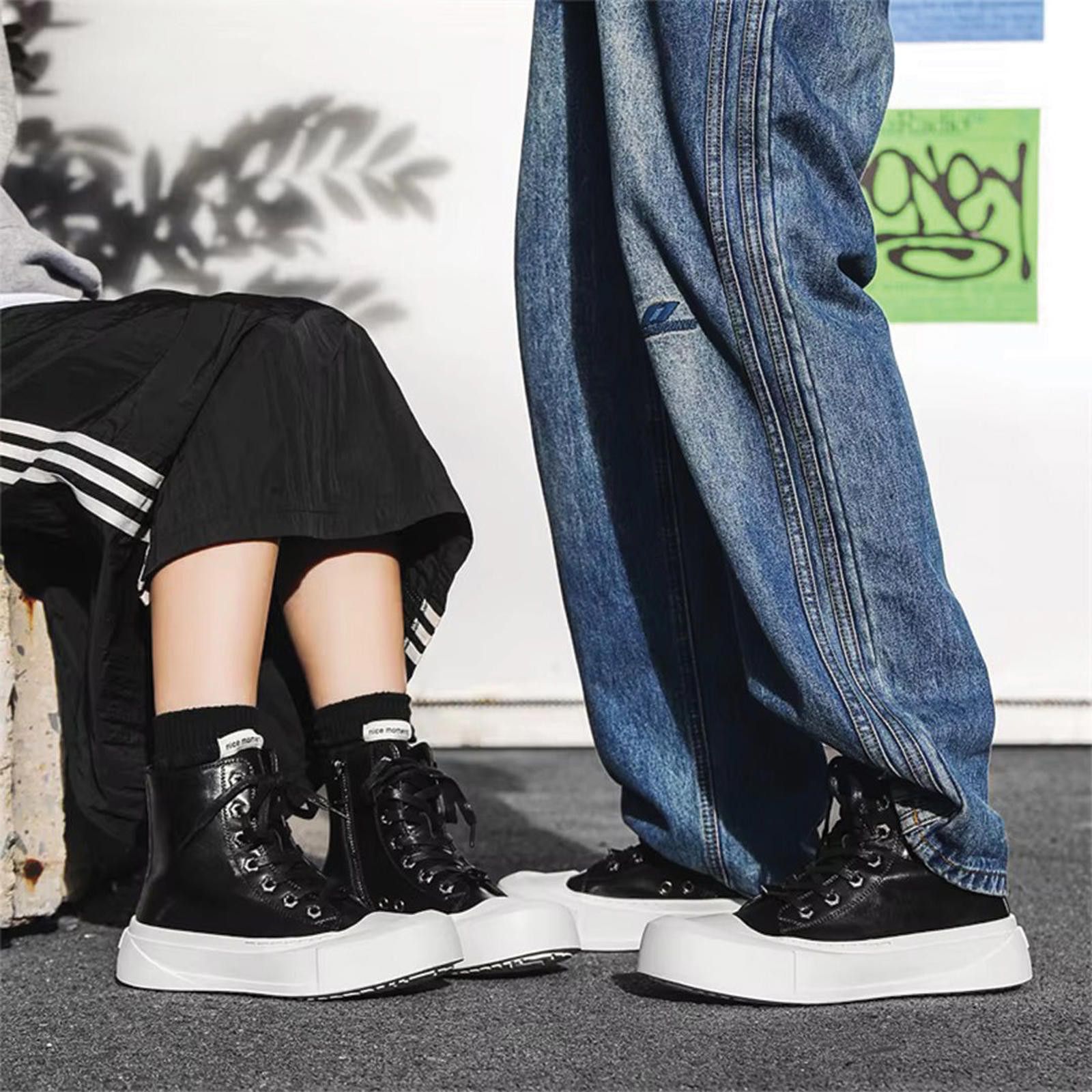 Leather High-Top Leather Platform Sneakers Size US 9 / EU 42 - 5 Thumbnail