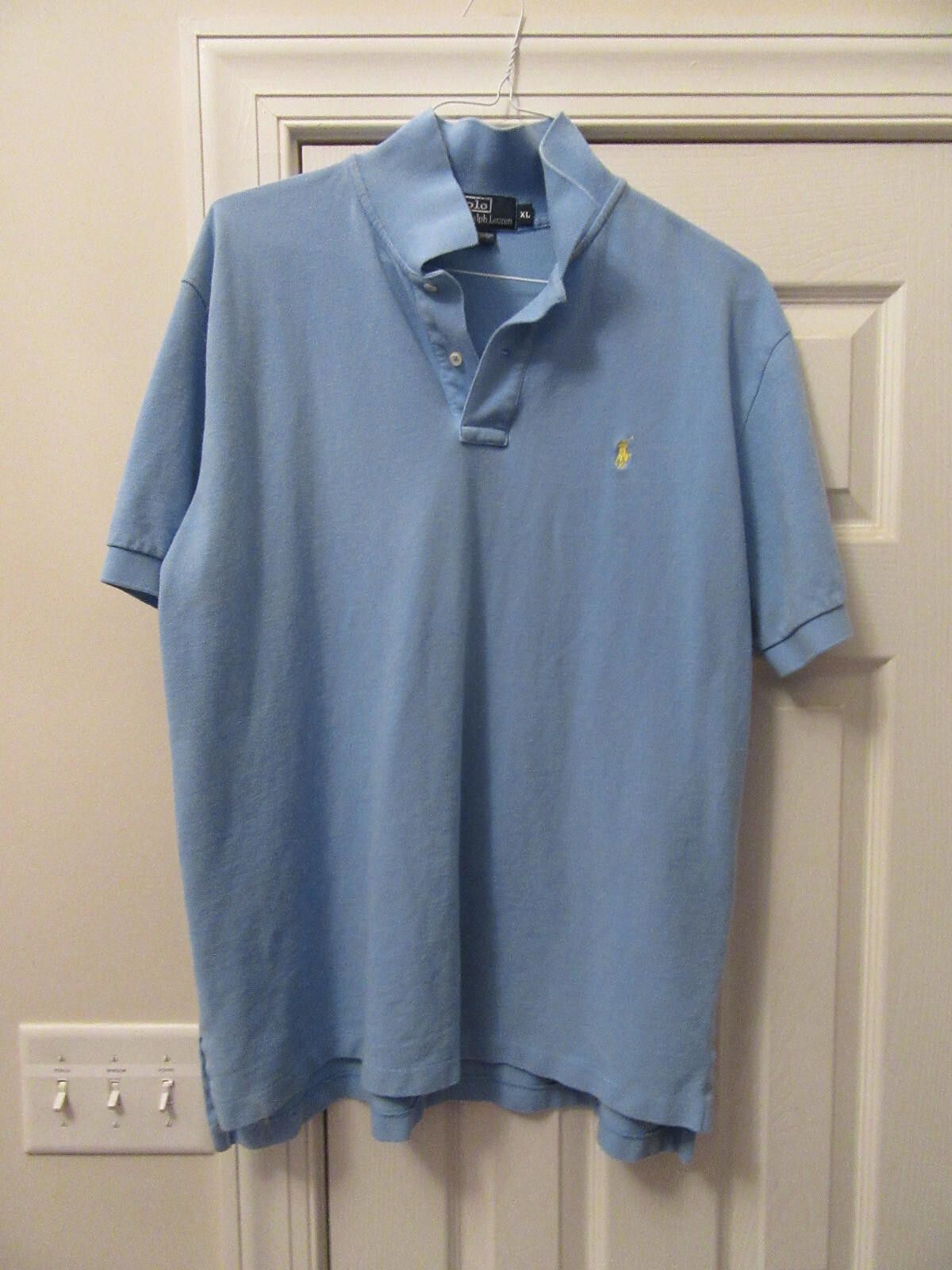 Polo Ralph Lauren Polo Ralph Lauren Men Shirt Light Blue with Yellow Pony XL Size US XL / EU 56 / 4 - 2 Thumbnail