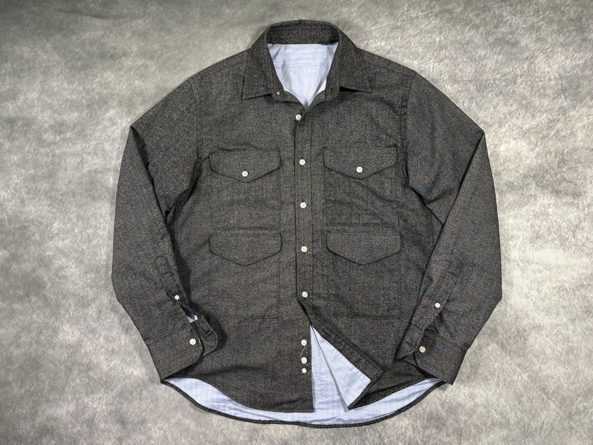 Vintage Cargo Shirt Multi Pocket Button Up Speckled Quilt Lined John Size US M / EU 48-50 / 2 - 18 Thumbnail