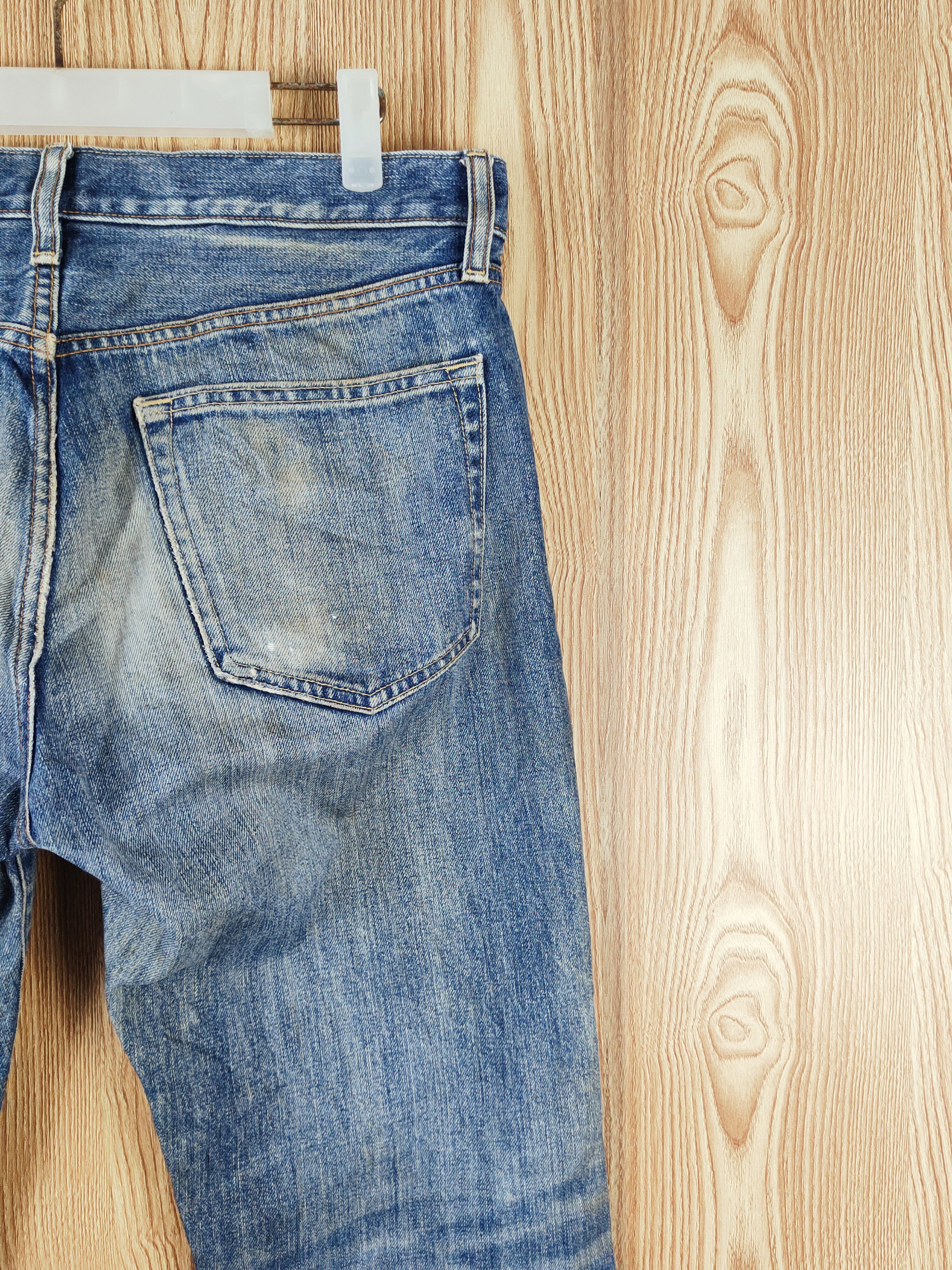 Uniqlo × Vintage Uniqlo Blue Faded Distressed Ripped Jeans Size US 34 / EU 50 - 11 Thumbnail