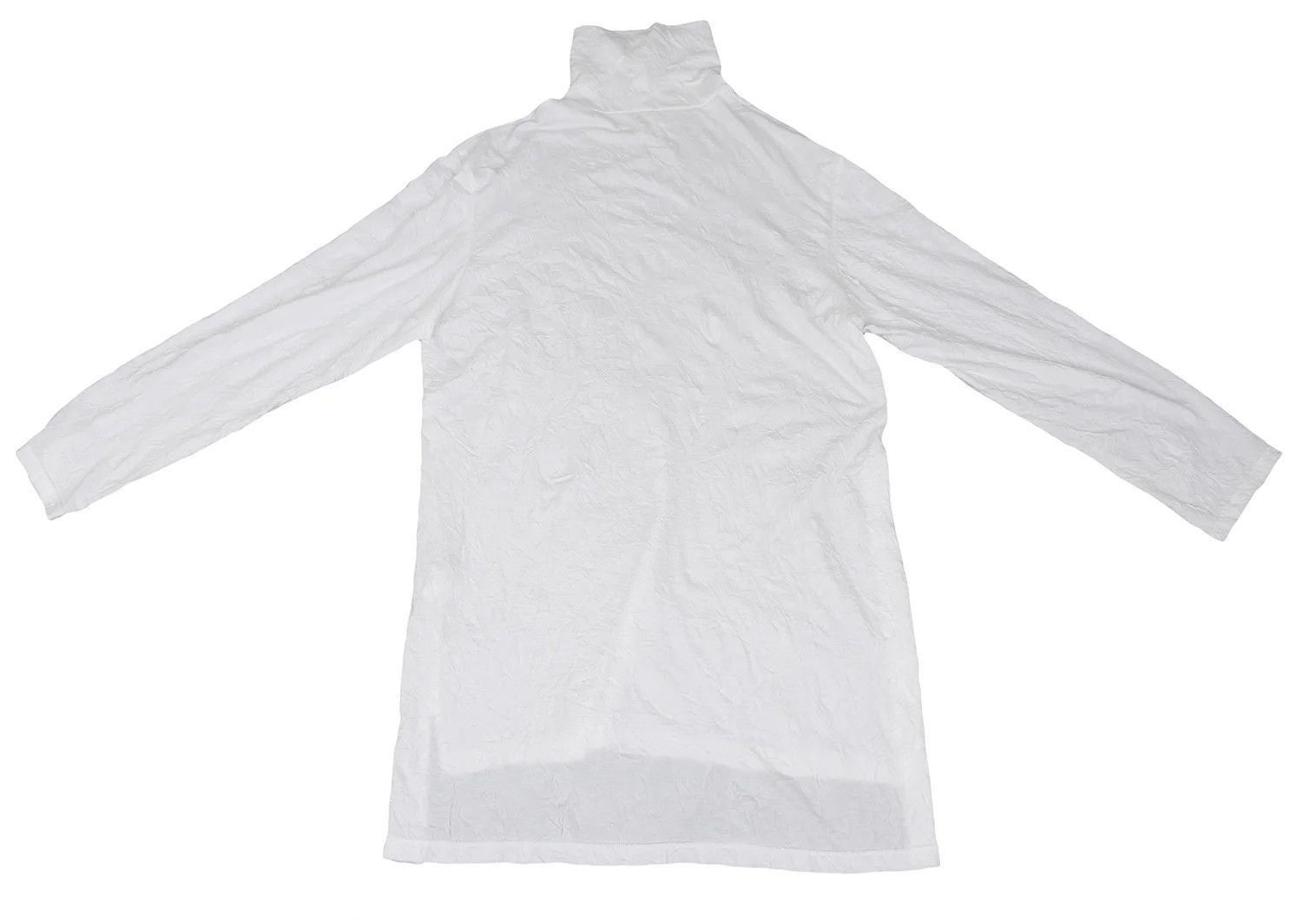 Yohji Yamamoto Wrinkled Cotton-Poly Turtle Neck Cut Sew Top in White Size US XXS / EU 40 - 10 Thumbnail