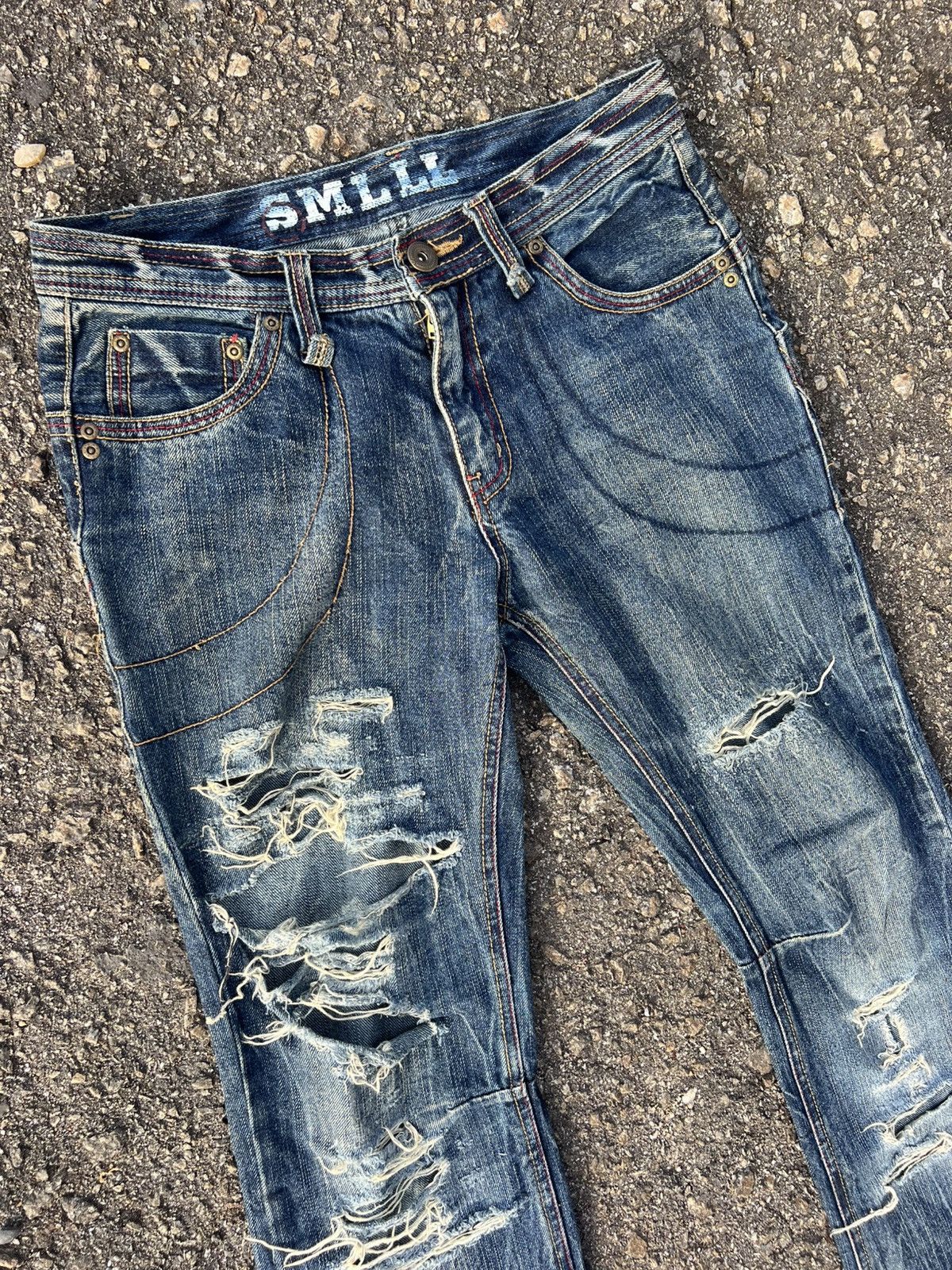 Japanese Brand Unknown Distressed Denim Size US 32 / EU 48 - 2 Thumbnail