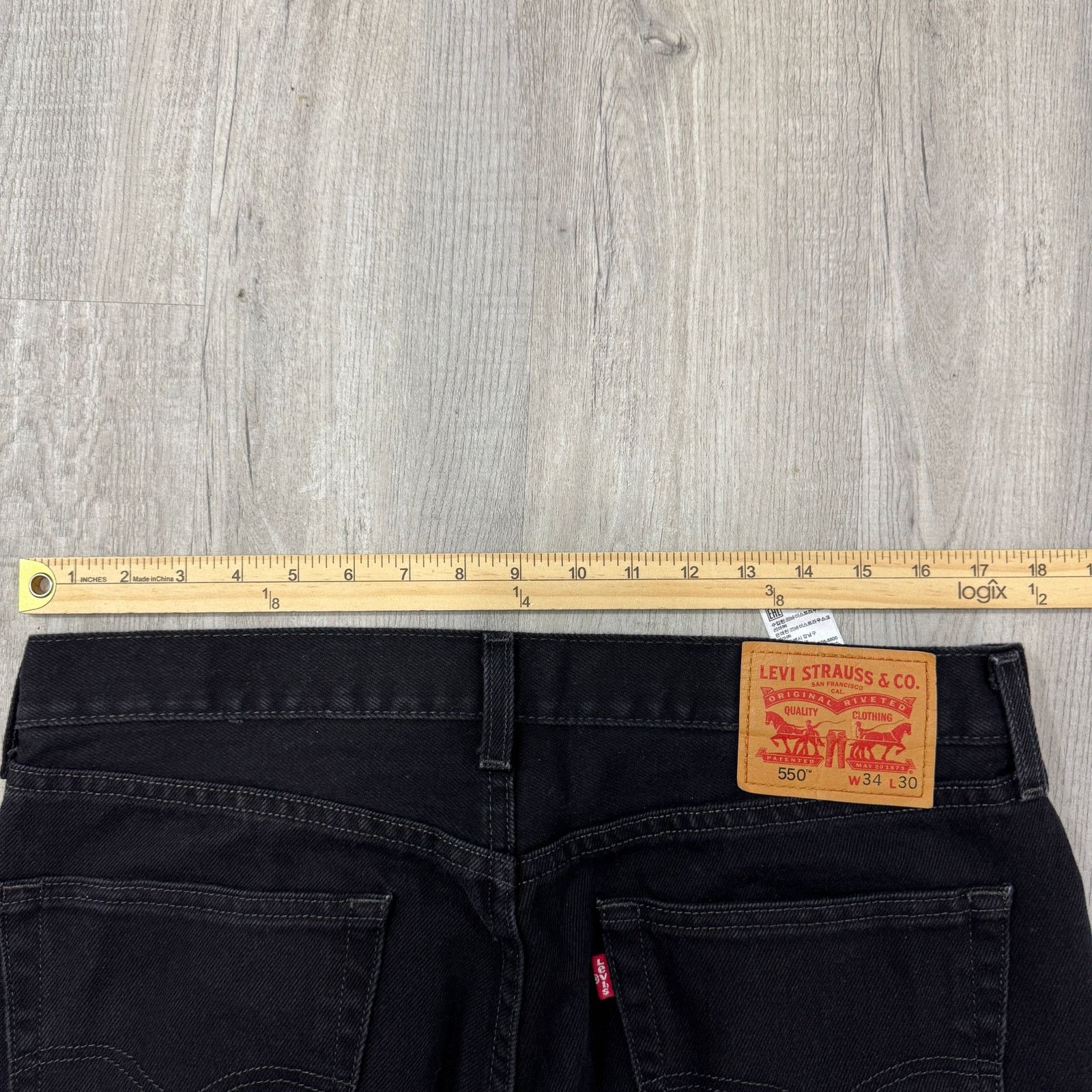 Levi's Levis 550 Relaxed Fit Jeans Men's 34 x 30 Black Denim Cowboy Size US 34 / EU 50 - 6 Thumbnail