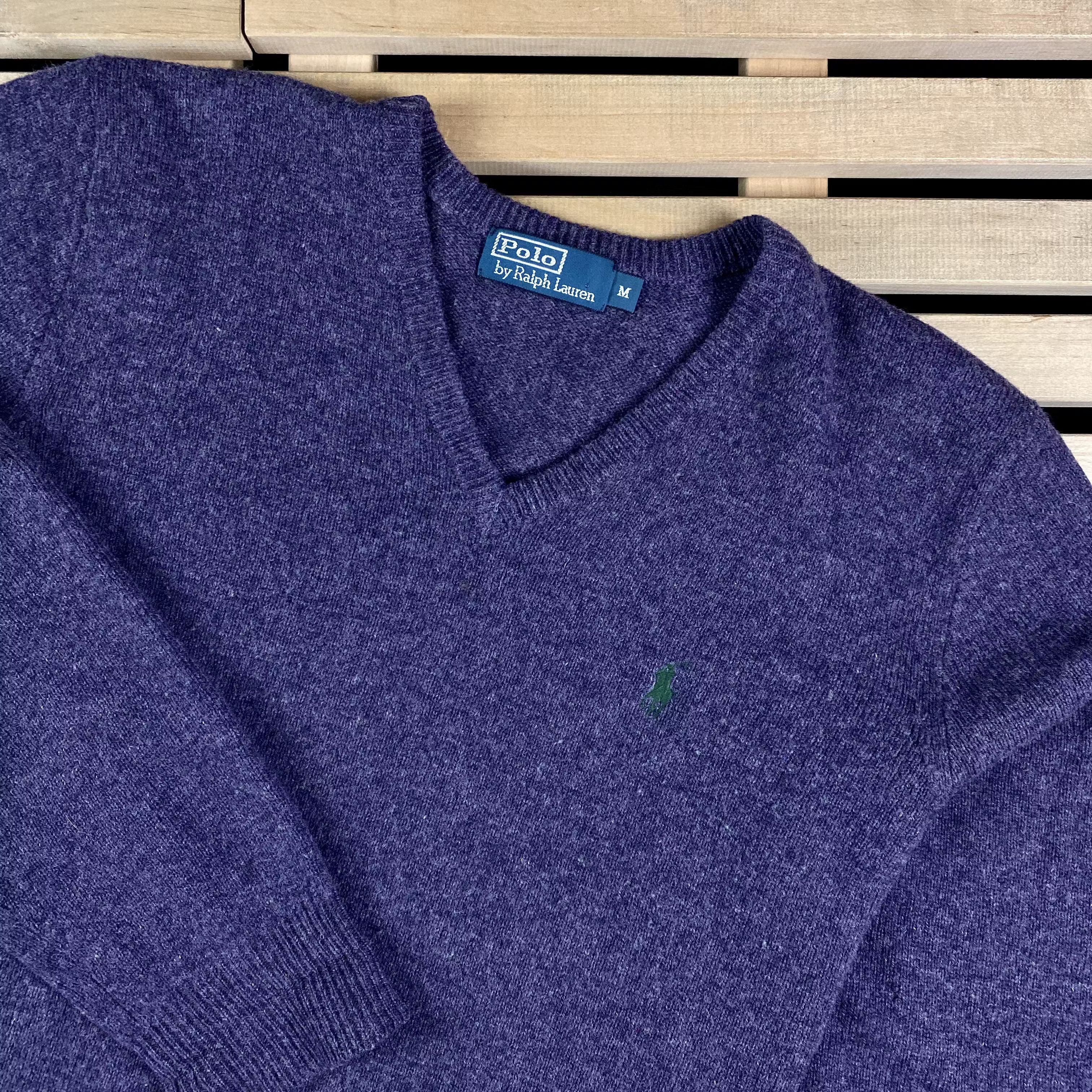 Polo Ralph Lauren × Ralph Lauren × Vintage Mens Wool Sweater V Neck Polo Ralph Lauren Vintage Size M Size US M / EU 48-50 / 2 - 2 Thumbnail