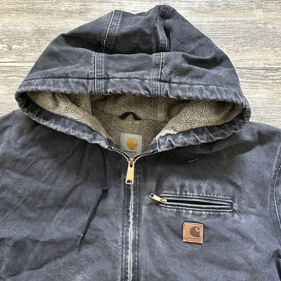 Carhartt Vintage Carhartt J141BLK Black Sherpa Lined Hooded Jacket Size US XL / EU 56 / 4 - 3 Thumbnail