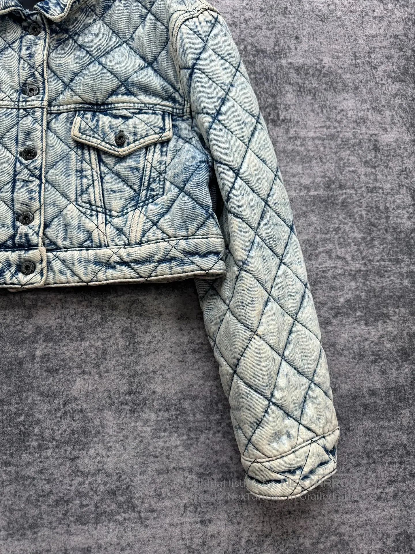 Miu Miu Miu Miu Washed Distressed Denim Padded Jacket| Size M / US 6-8 / IT 42-44 - 5 Thumbnail