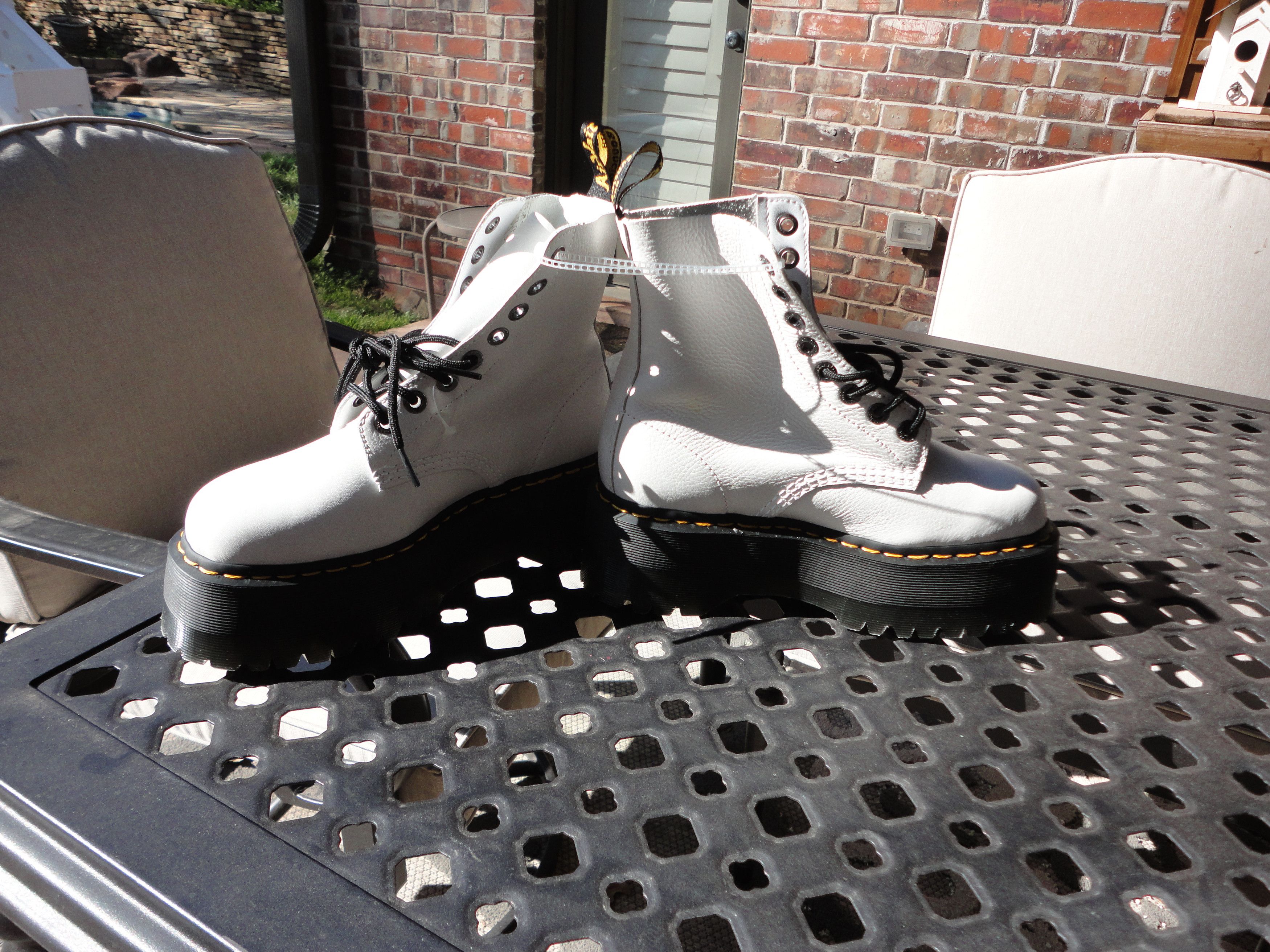 image of Dr Martens White Platform Boots Size 8 Nwot!!!, Women's