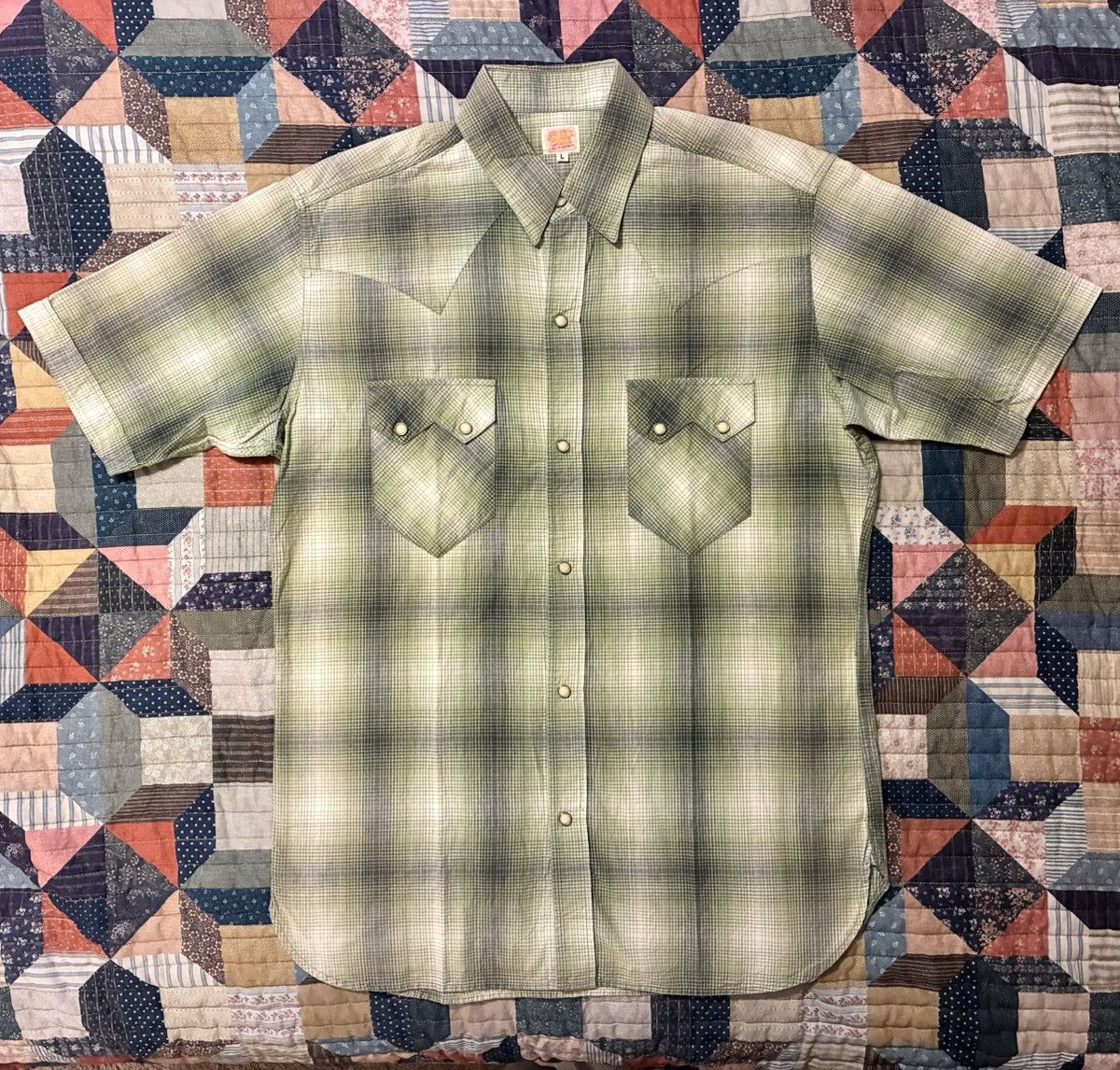 Sugar Cane SUGAR CANE TOYO ENTERPRISE SHADOW PLAID WESTERN SHIRT- LARGE Size US L / EU 52-54 / 3 - 3 Thumbnail