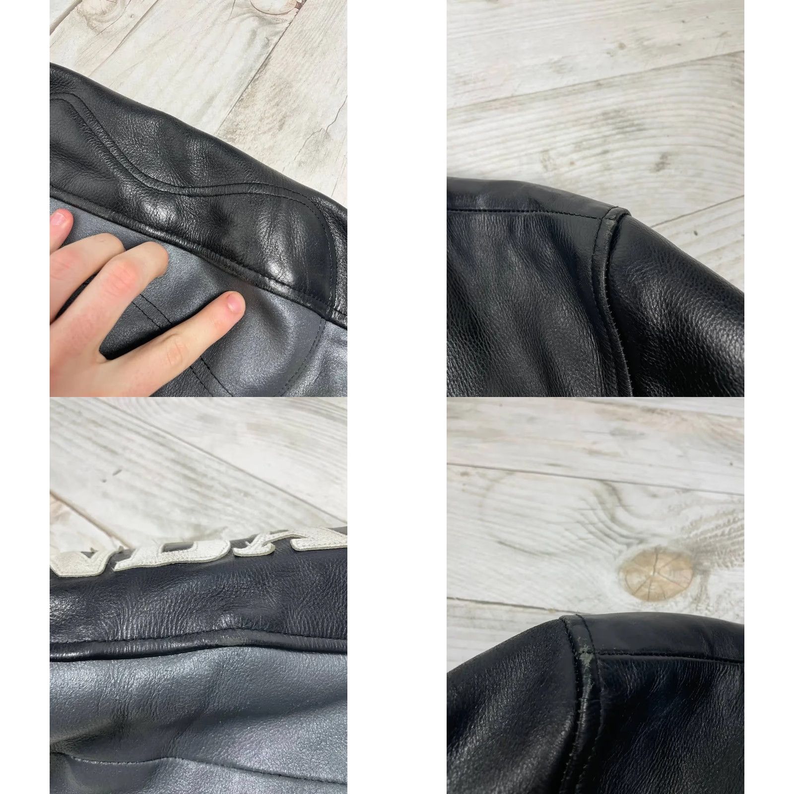 Honda VINTAGE Honda Racing Leather Motorcycle Jacket Moto Men XS Black Jacket Size US XS / EU 42 / 0 - 11 Thumbnail