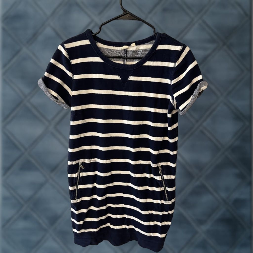 Gap Gap Shirt Dress Women S Cotton Blue Striped Short Sleeve T-Shirt Dress 100% Jersey Crew Neck Size S / US 4 / IT 40 - 1 Thumbnail