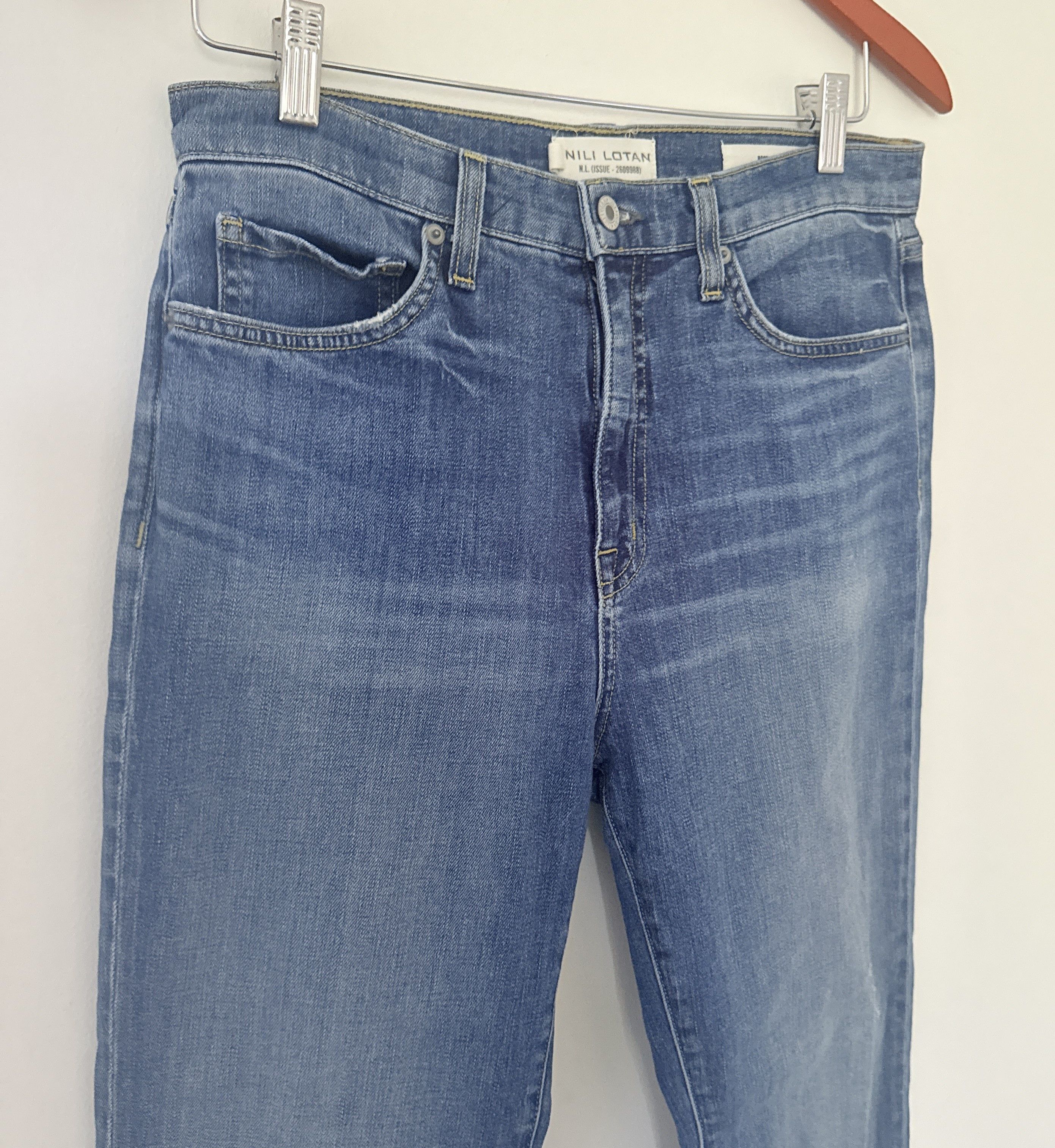 Nili Lotan Nili Lotan Jean Classic Wash Cotton Blend Distressed Size 30" / US 8 / IT 44 - 3 Thumbnail