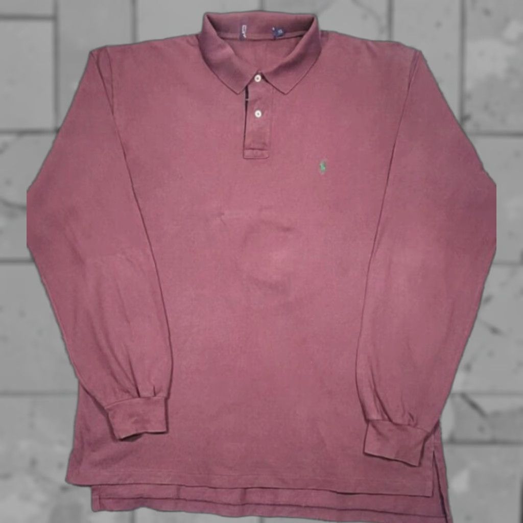 Polo Ralph Lauren Polo Ralph Lauren Polo Shirt XL Red Long Sleeve Button Collar Trim Embroidered Logo 90s Pony Vintage Style Mens Size US XL / EU 56 / 4 - 1 Thumbnail