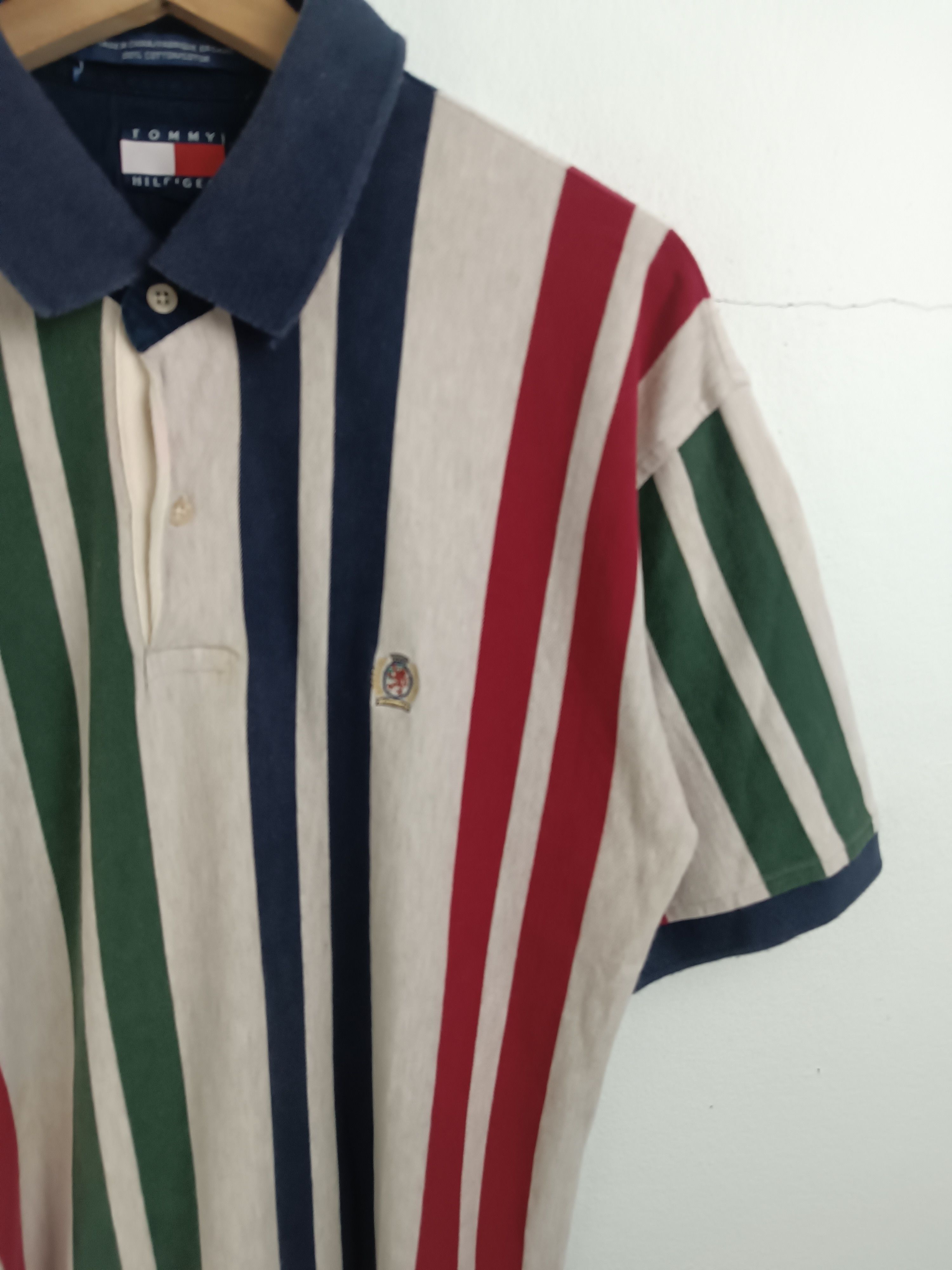 Tommy Hilfiger VINTAGE 90'S TOMMY HILFIGER STRIPE POLO VERY RARE PIECE Size US M / EU 48-50 / 2 - 6 Thumbnail