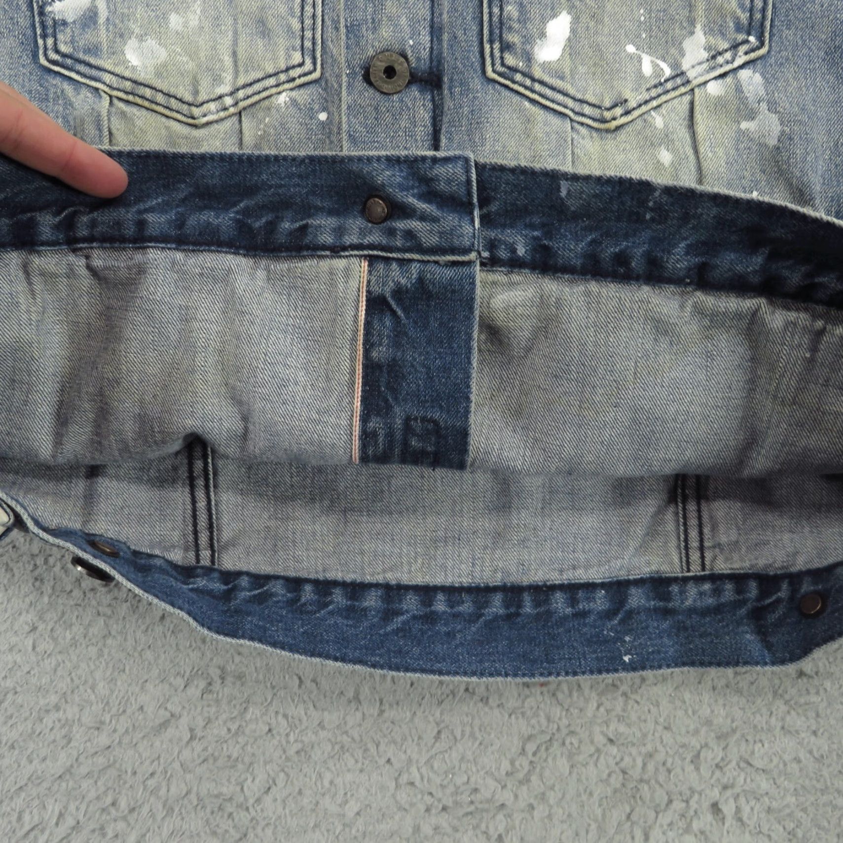 Cult Of Individuality Cult of Individuality Mens XXL Jeans Jacket Selvedge Denim Biker Distressed Punk Vintage USA Size US 39 - 7 Thumbnail