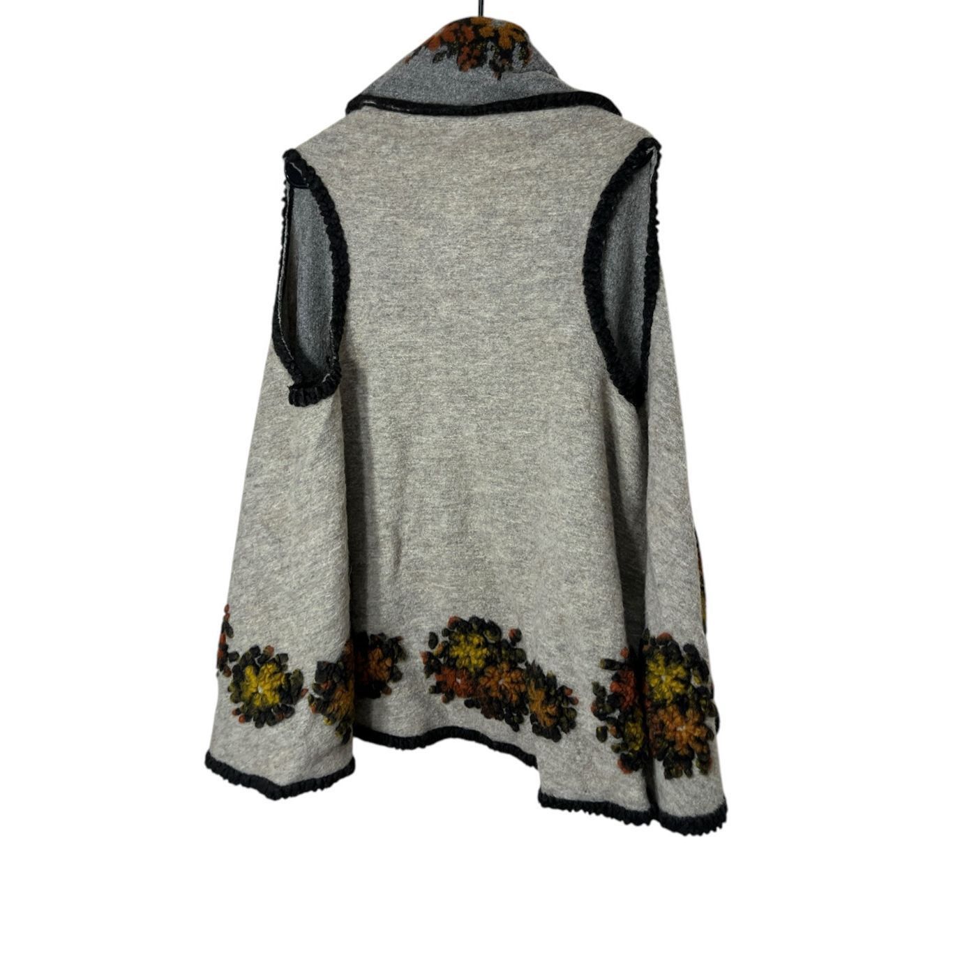 Other Vintage Concept Cardigan L Cream/Gray Wool Waterfall Sweater Size L / US 10 / IT 46 - 9 Thumbnail