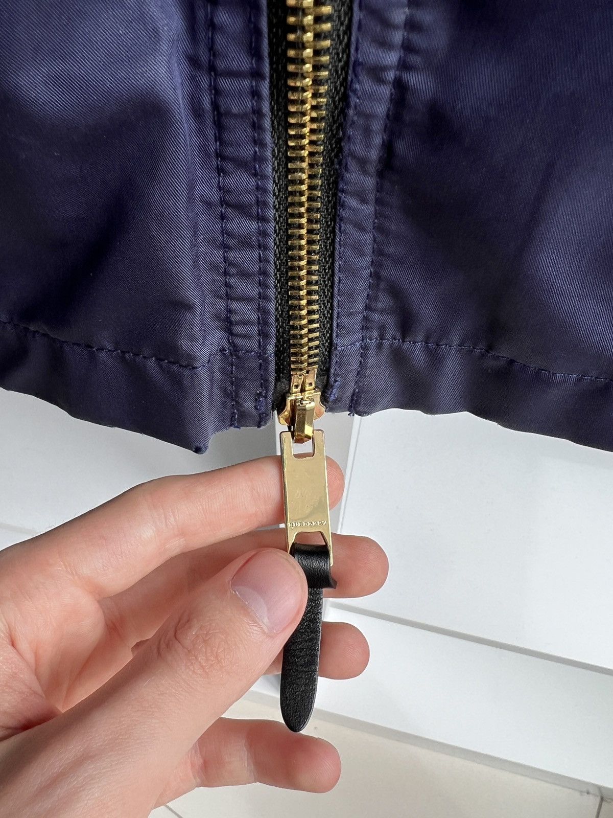 Vintage Burberry Blue Plaid Reversible Double-Zipper Jacket