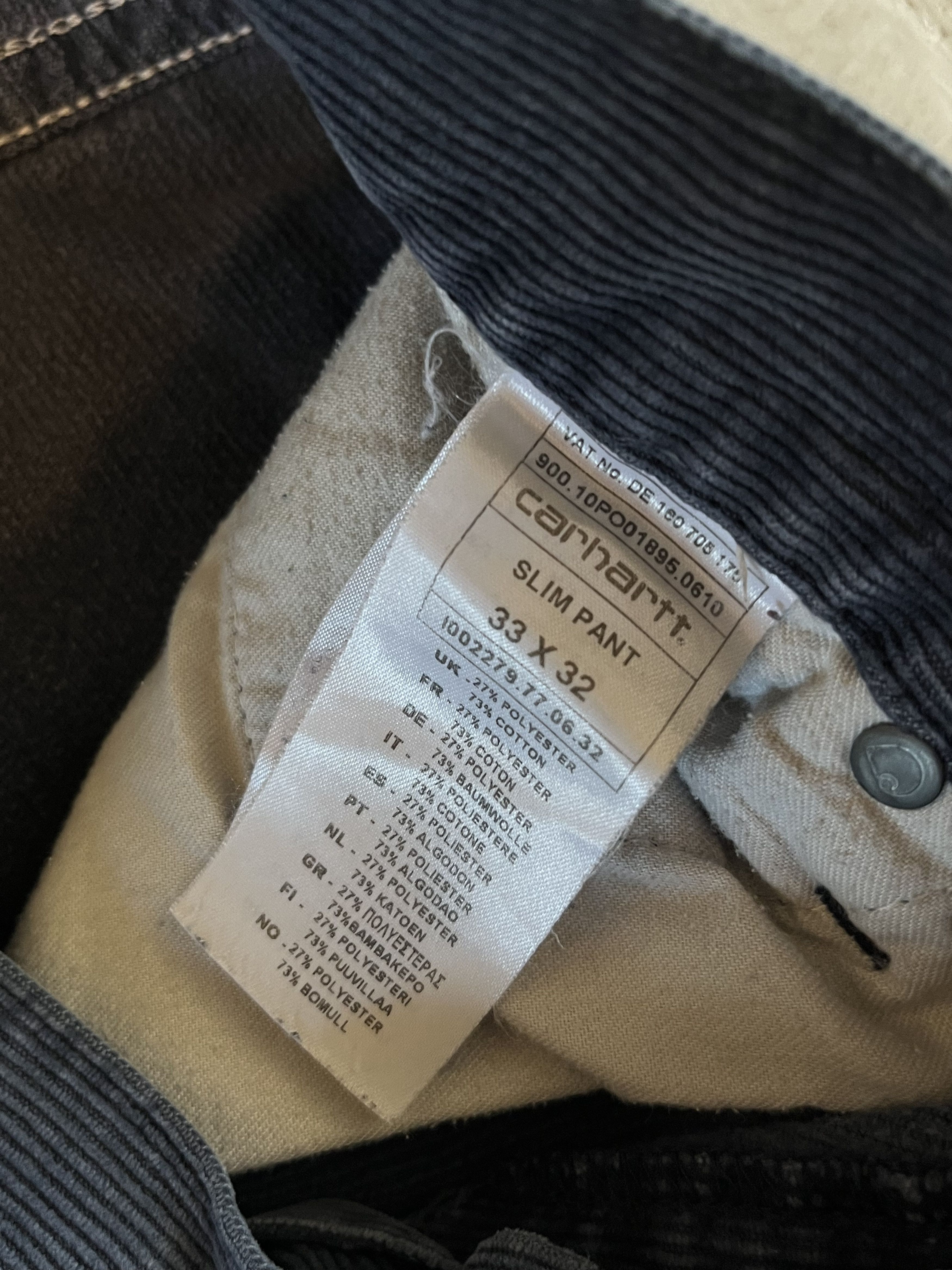Carhartt × Carhartt Wip × Vintage 90s Carhartt Corduroy Velvet Simple Pants 33x32 Size US 33 - 5 Thumbnail