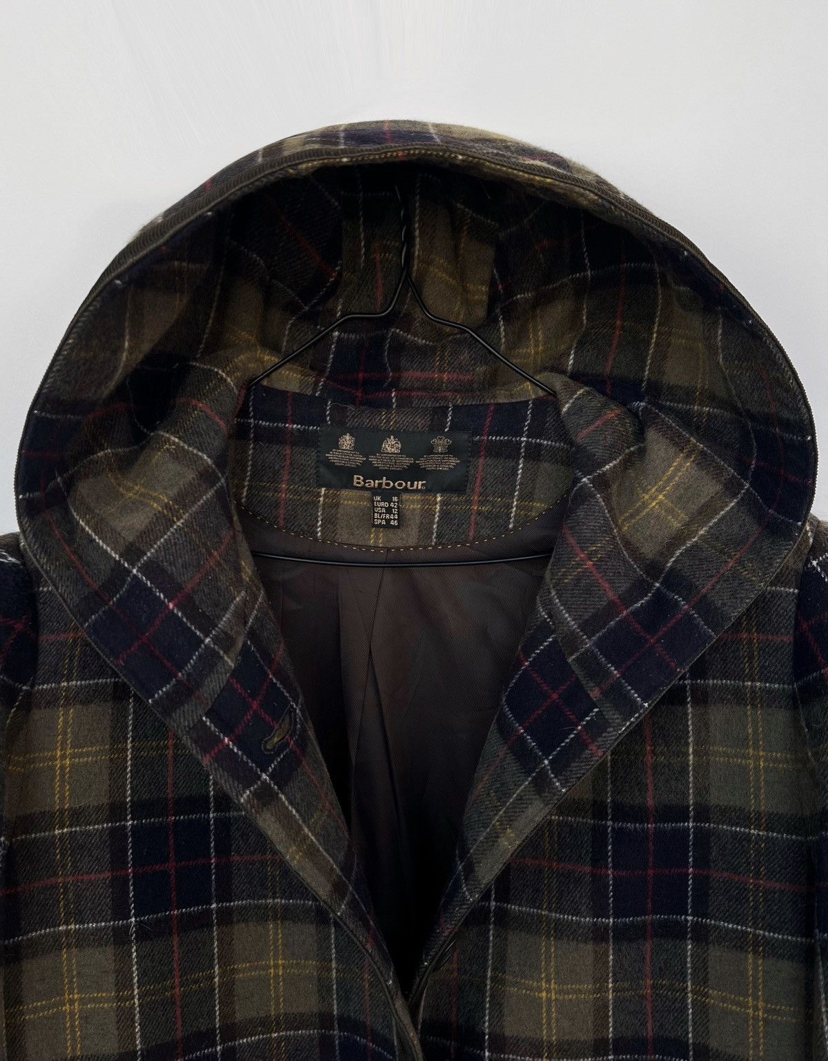 Barbour Barbour Wool Blend Heavy Coat Tartan Plaid Hood Size US M / EU 48-50 / 2 - 3 Thumbnail