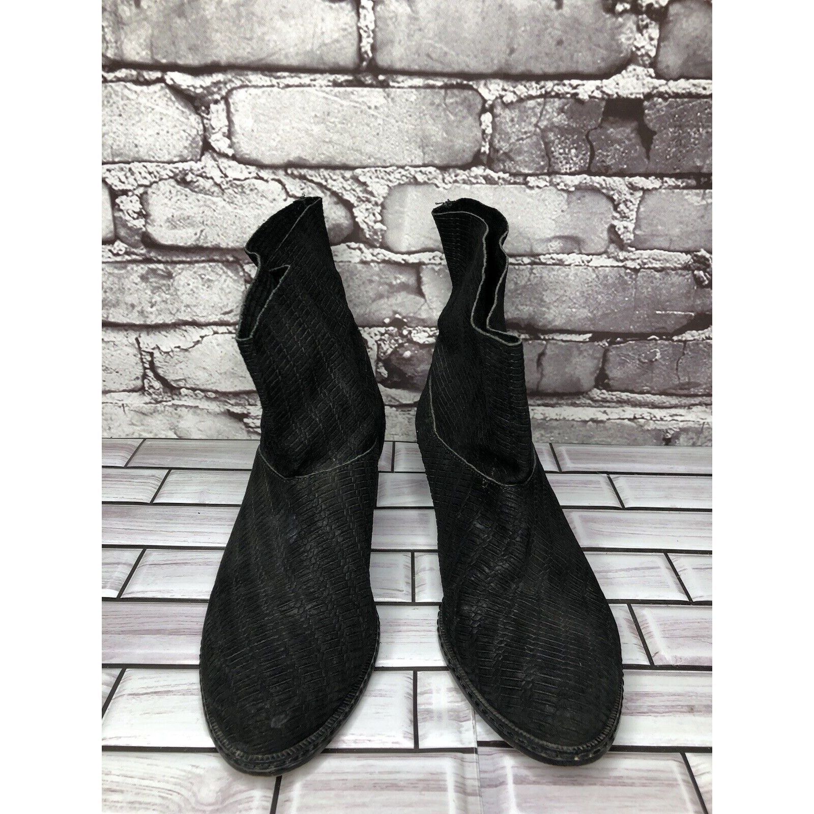 Joe's Joe's Black Suede Leather Western Casual Pull On Heel Boots Size US 7 / IT 37 - 11 Thumbnail