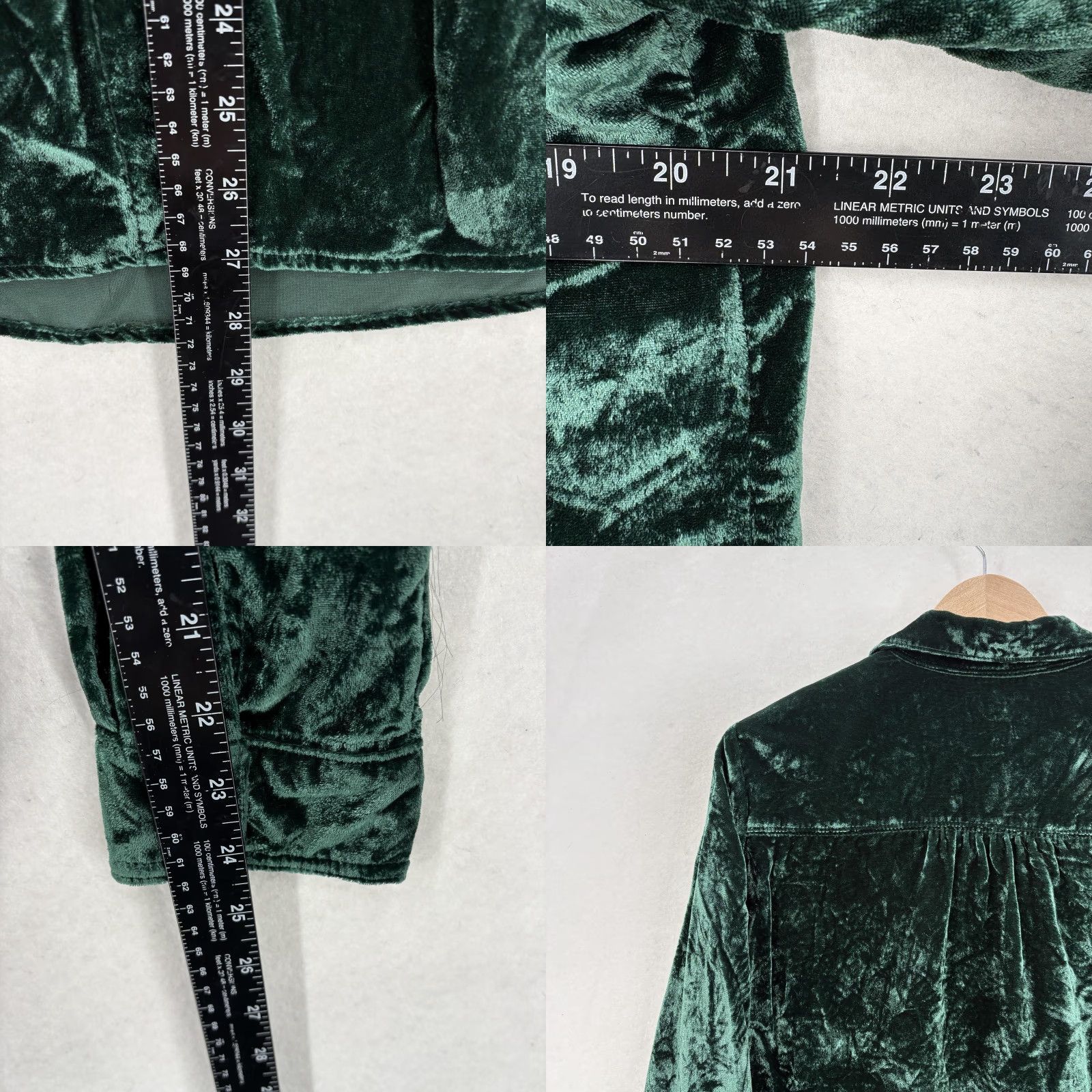 Vintage VINTAGE Anthropologie Pilcro The Hadley Velvet Button Down Shirt Womens M Green Size M / US 6-8 / IT 42-44 - 8 Thumbnail