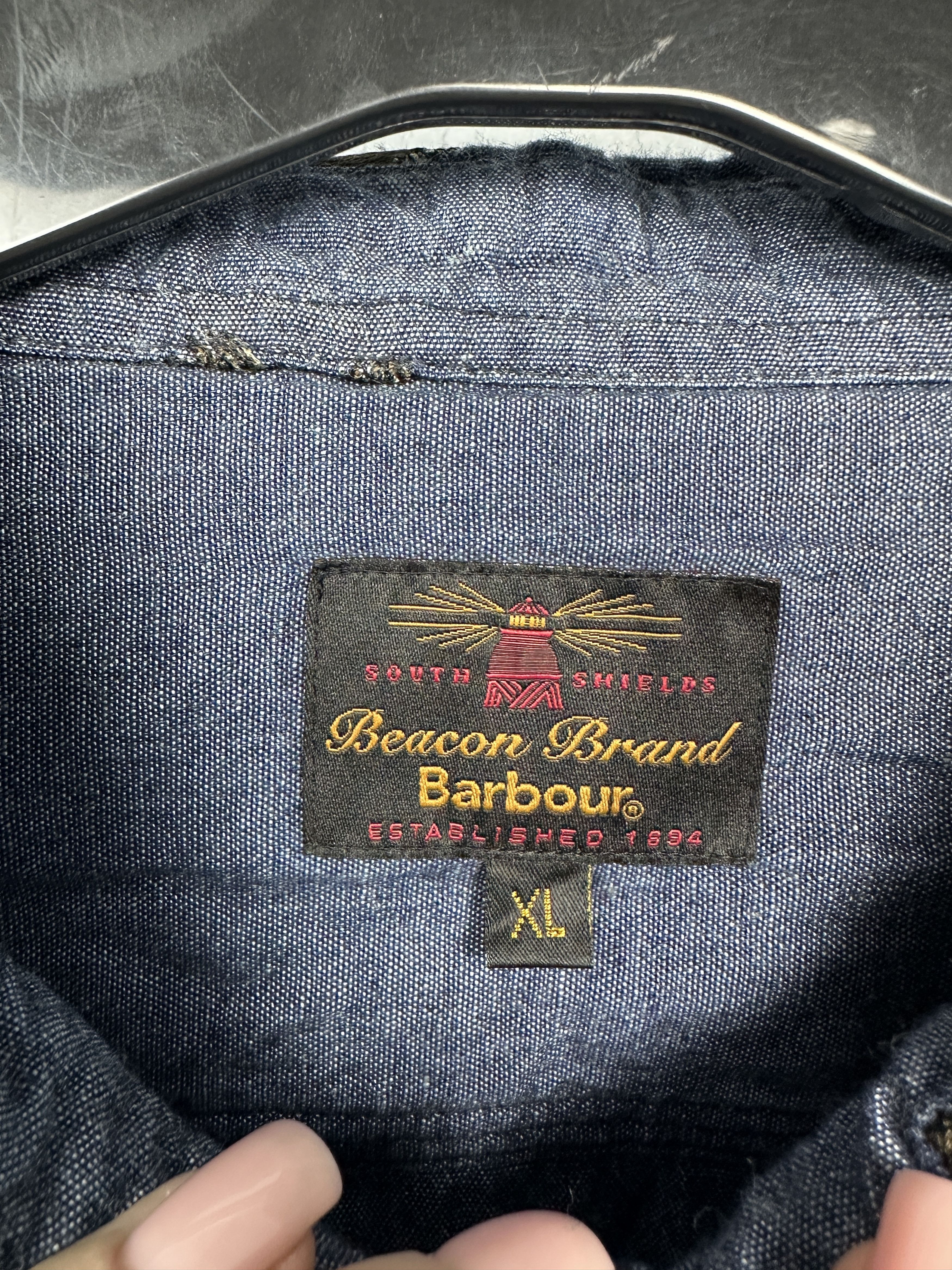 Barbour Barbour Vintage Mens Denim Long Sleeve Shirt Size US XL / EU 56 / 4 - 3 Thumbnail