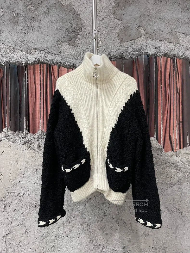 Chanel Chanel Black and white panda colour-matched wool zipper ja Size XS / US 0-2 / IT 36-38 - 1 Thumbnail
