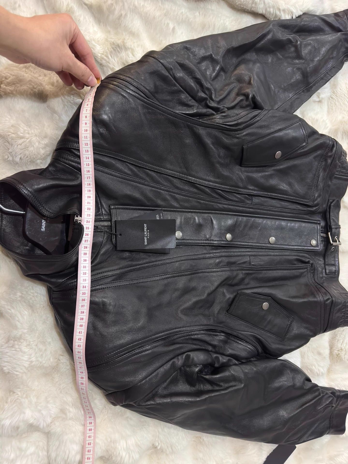 Saint Laurent Paris SLP 23 Runway Lambskin Detach Sleeves to Vest F34 New Size XS / US 0-2 / IT 36-38 - 6 Thumbnail