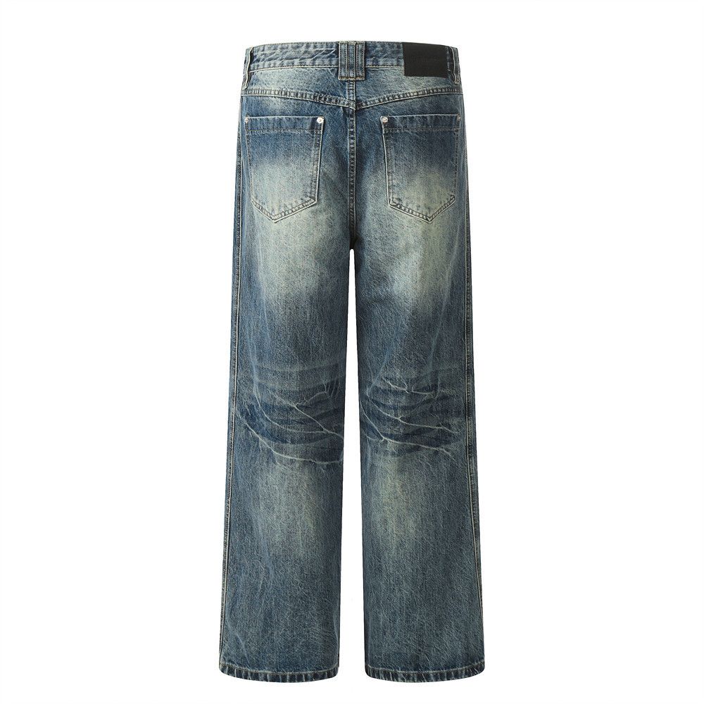 Japanese Brand × Jean Men's patchwork distressed washed gradient loose jeans Size US 34 / EU 50 - 3 Thumbnail