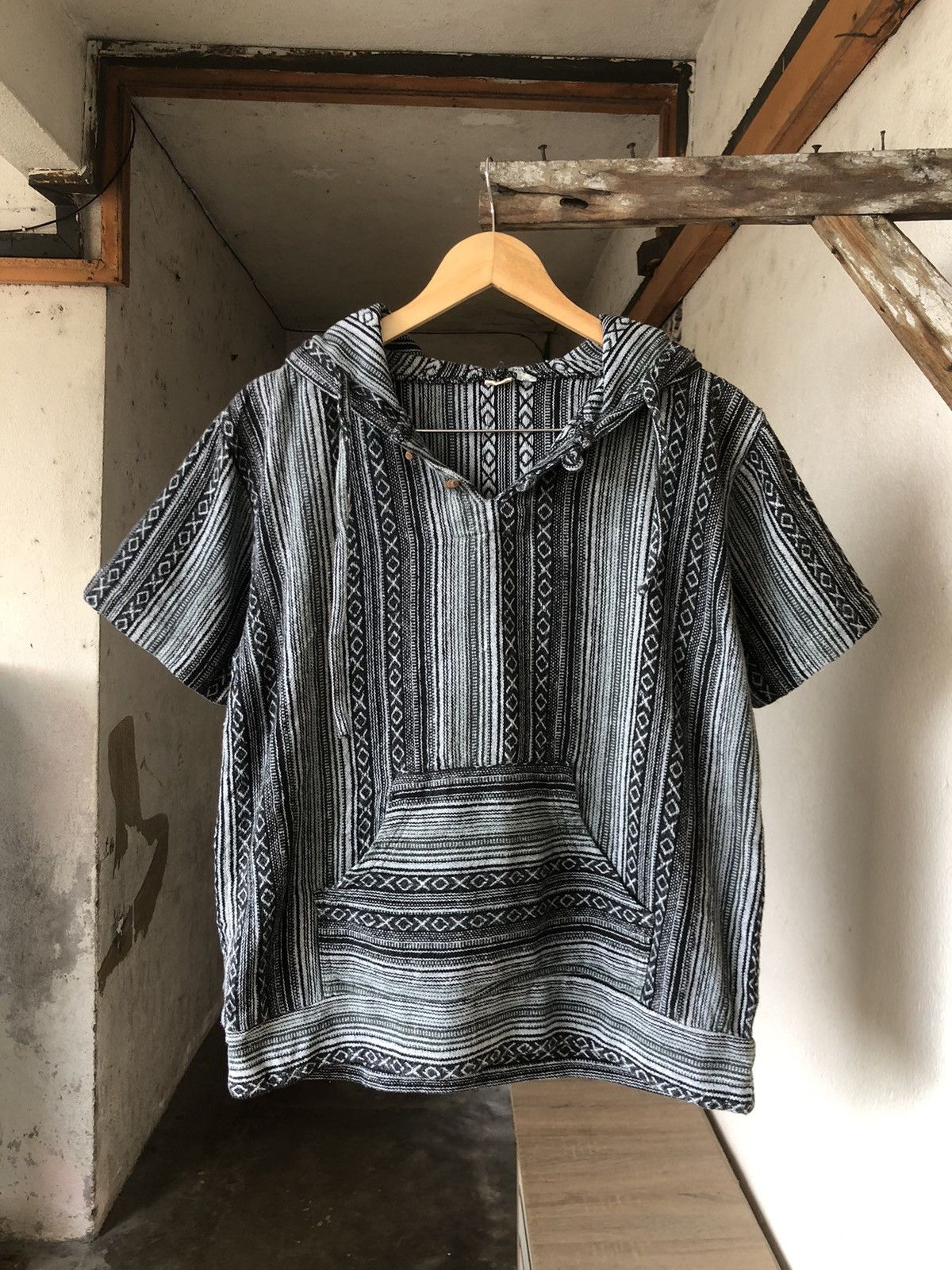 Vintage Vintage Lakhay Knit Cotton Hitchhiker Boho Hoodie Like Coogi Size US S / EU 44-46 / 1 - 1 Thumbnail