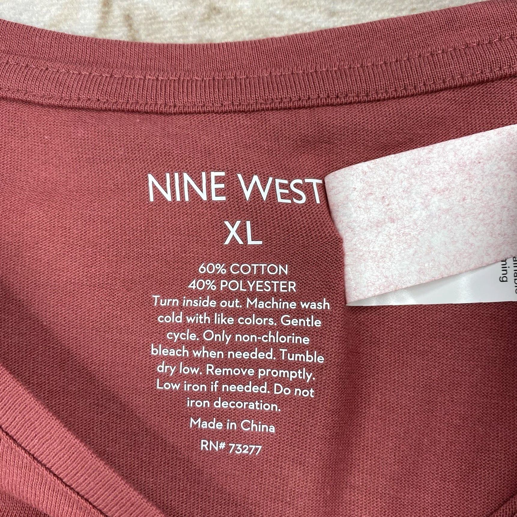 Nine West Nine West Tee Shirt Womens XL Pink Casual T-Shirt 90s Funny Womens XL Cotton Polyester Knit Round Neck Short Sleeve Vintage No Size XL / US 12-14 / IT 48-50 - 3 Thumbnail