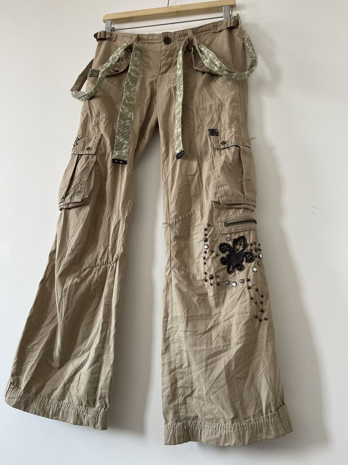 Miss Me Rare Vintage MISS ME Le Lotus Bleu Flare Multi Pocket Pant Size 29" - 2 Thumbnail