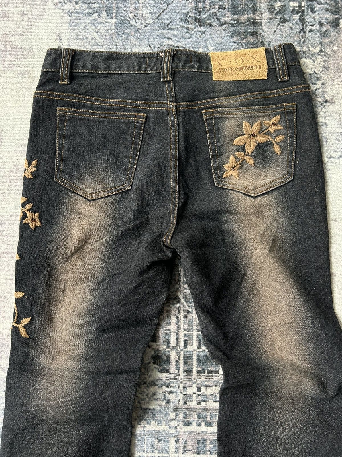 If Six Was Nine Y2k Flared Cox Embroidery Flower Pants Size US 28 / EU 44 - 7 Thumbnail