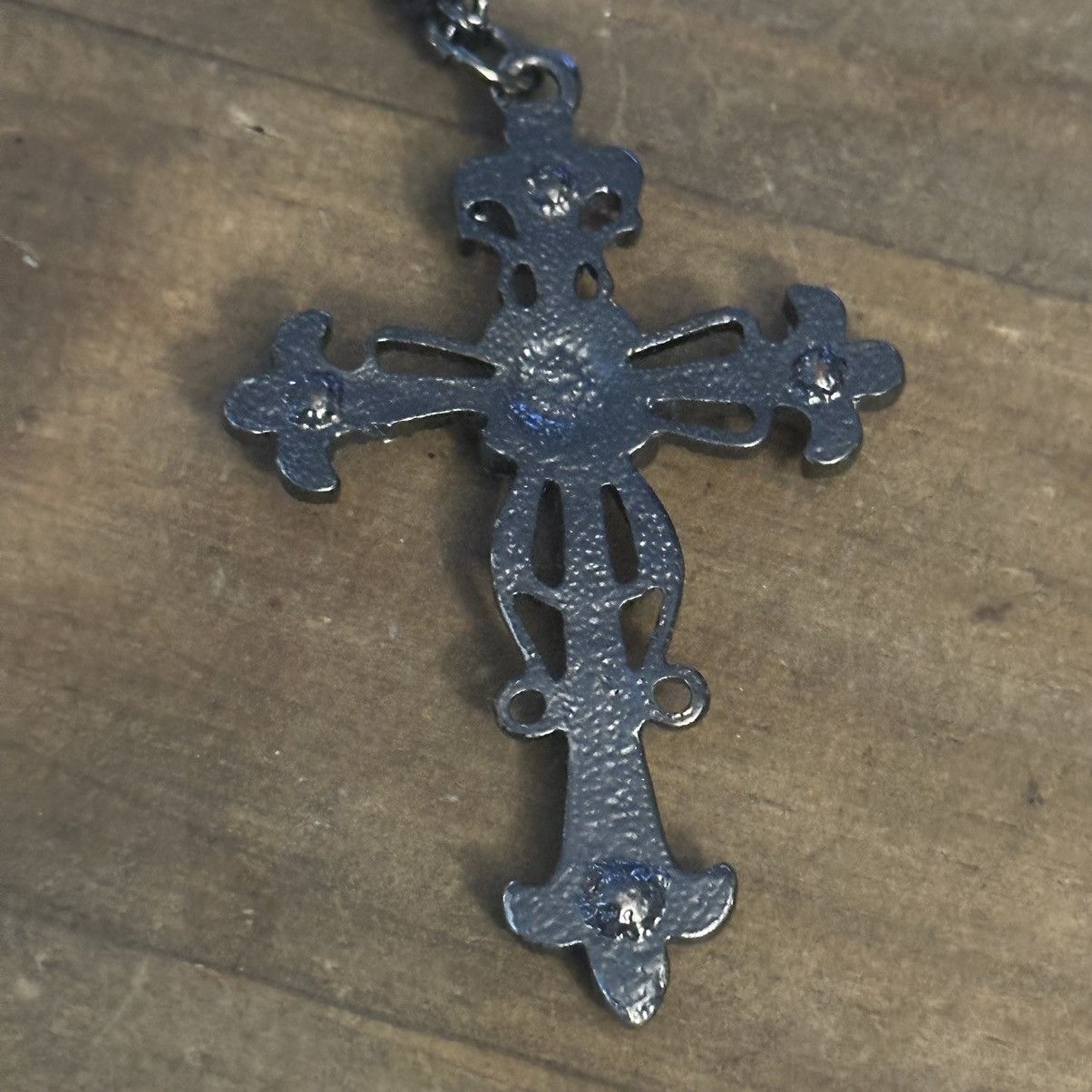 Other Gunmetal rhinestone cross pendant necklace Size ONE SIZE - 4 Thumbnail