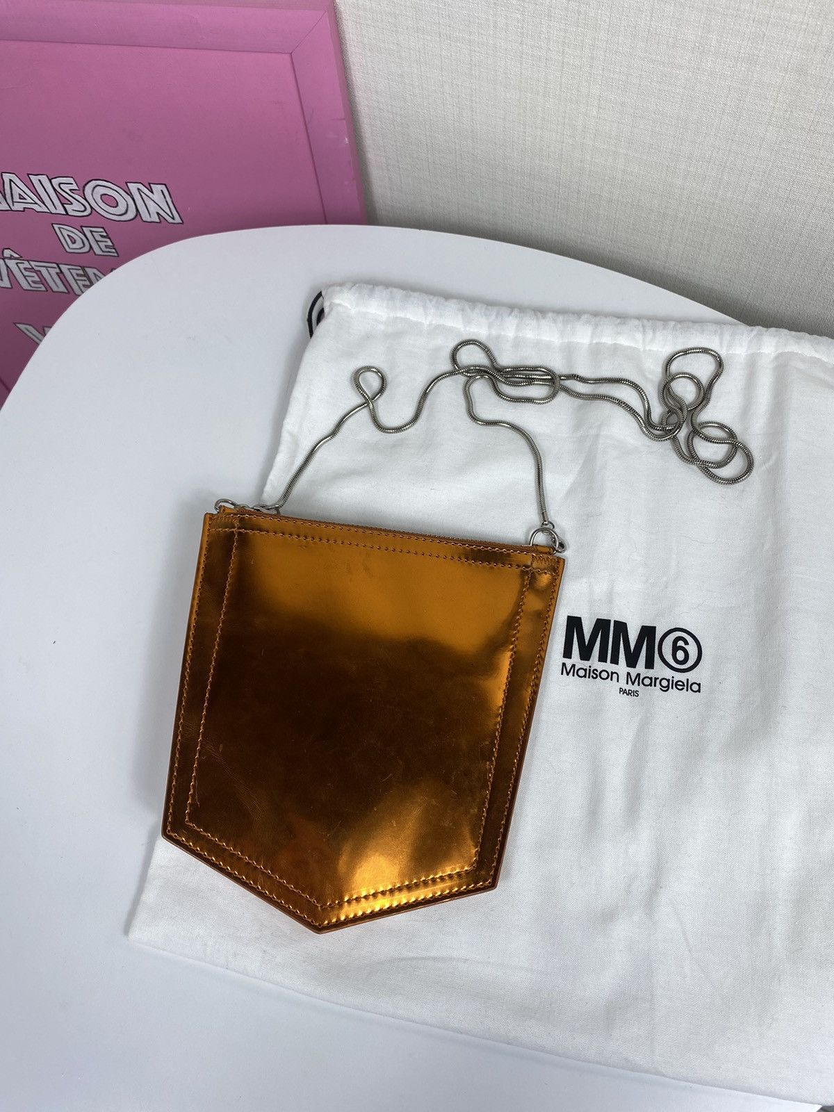 Leather Pochette Mm6 MM6 Maison Margiela Reverse Pochette Mini