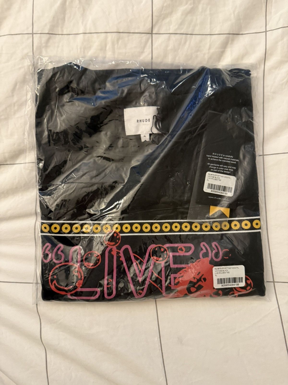 Rhude RHUDE ‘Live Rhudes’ T-Shirt Vintage Black Tee Men’s Size XL Size US XL / EU 56 / 4 - 5 Thumbnail
