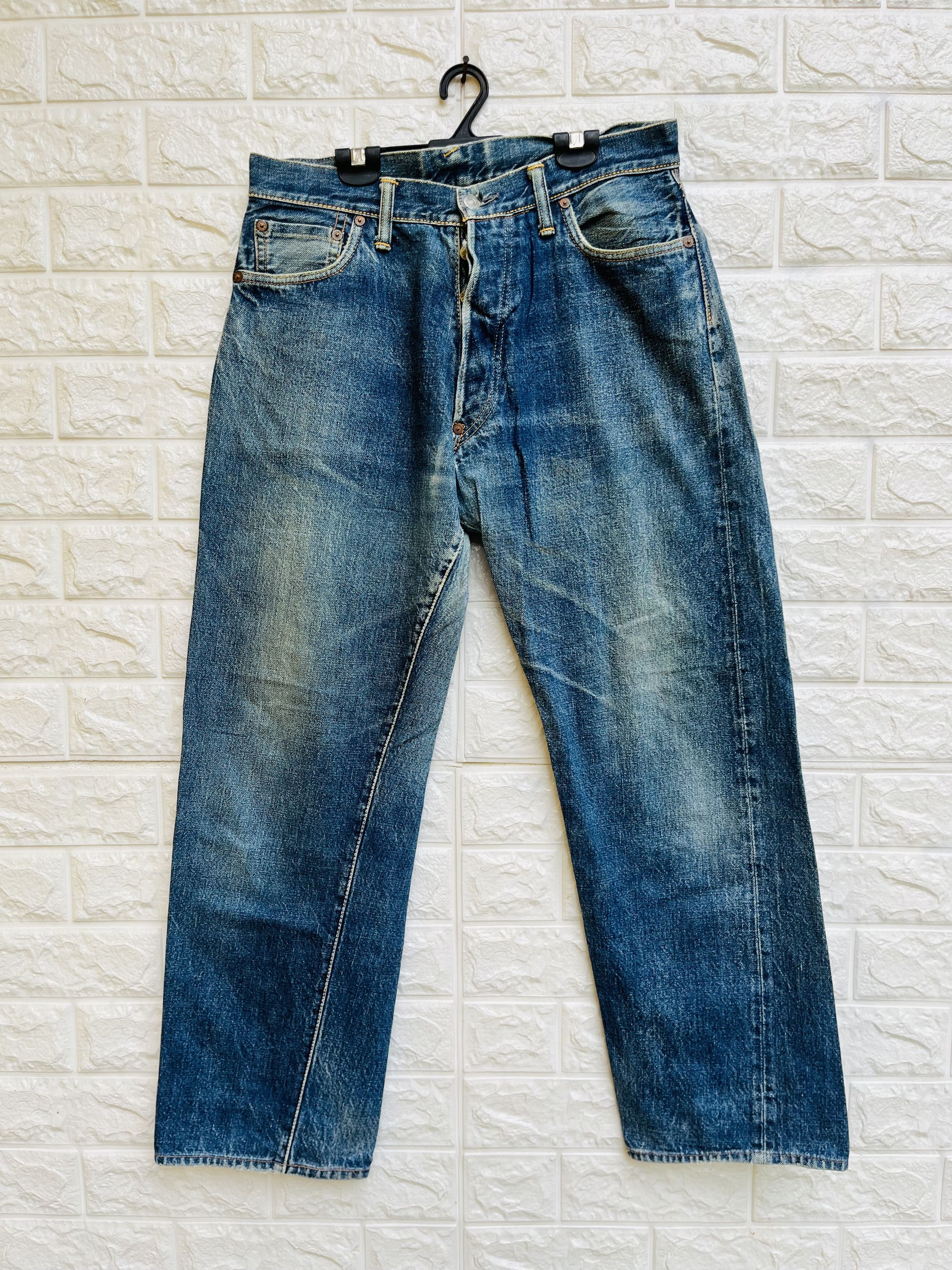 image of Evisu x Vintage Evis Distressed Japanese Designer Fashion Style in Dark Blue, Men's (Size 31)