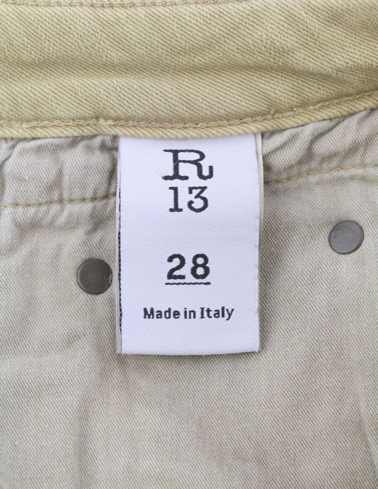 R13 BOY STRAIGHT 28 Khaki Stretch Cropped Light Ankled 86306 Size 28" / US 6 / IT 42 - 8 Thumbnail