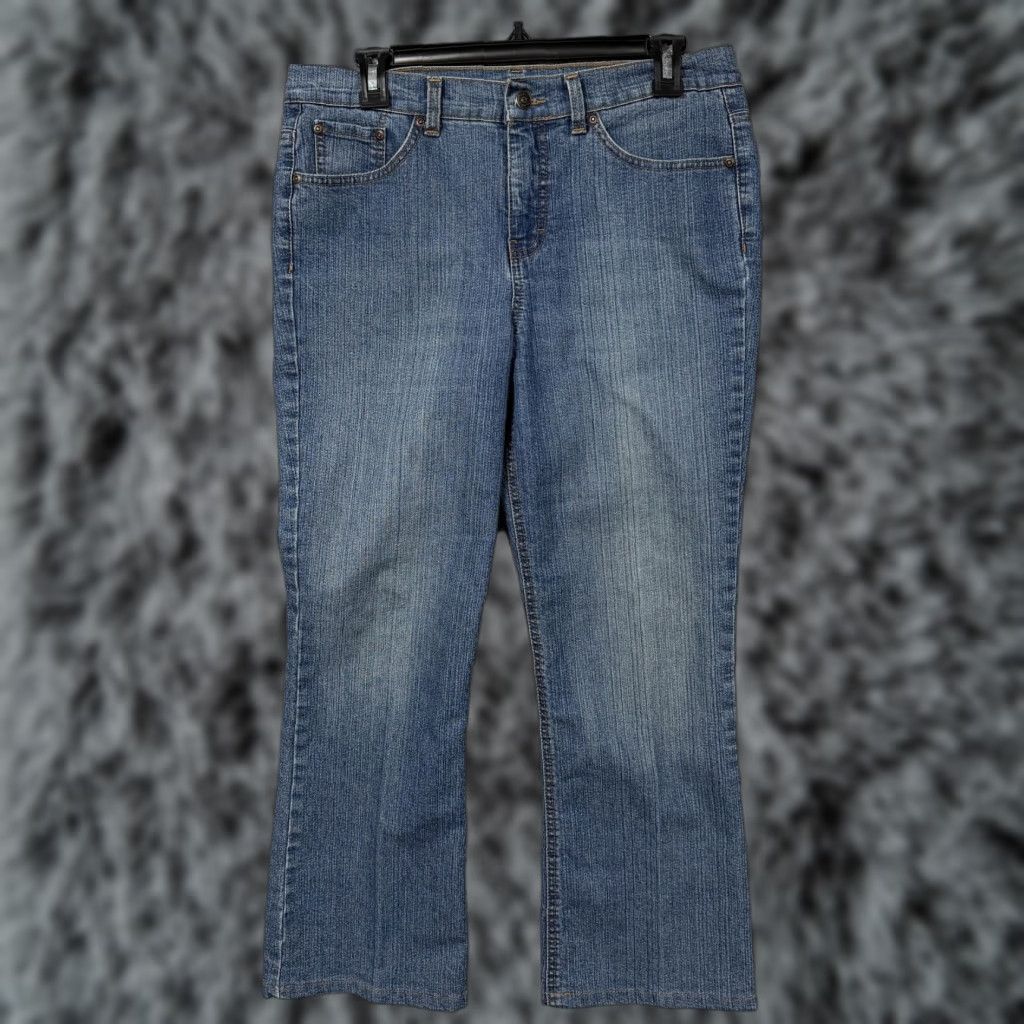 Vintage Relativity Jeans Womens 12P Blue Mid Rise Straight Embroidered 33x26 Size 34" / US 12 / IT 48 - 1 Thumbnail