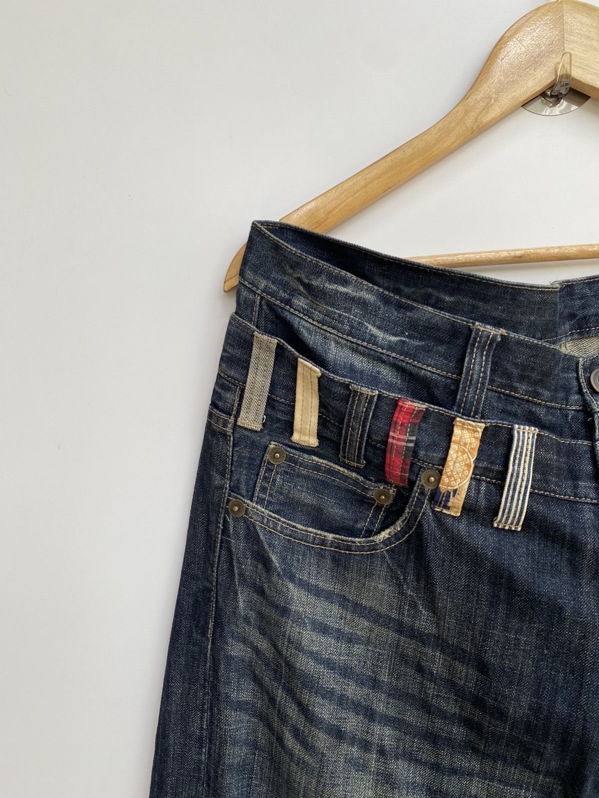 Japanese Brand Vtg Denim Japan Double Waist Flared Size US 37 - 4 Thumbnail