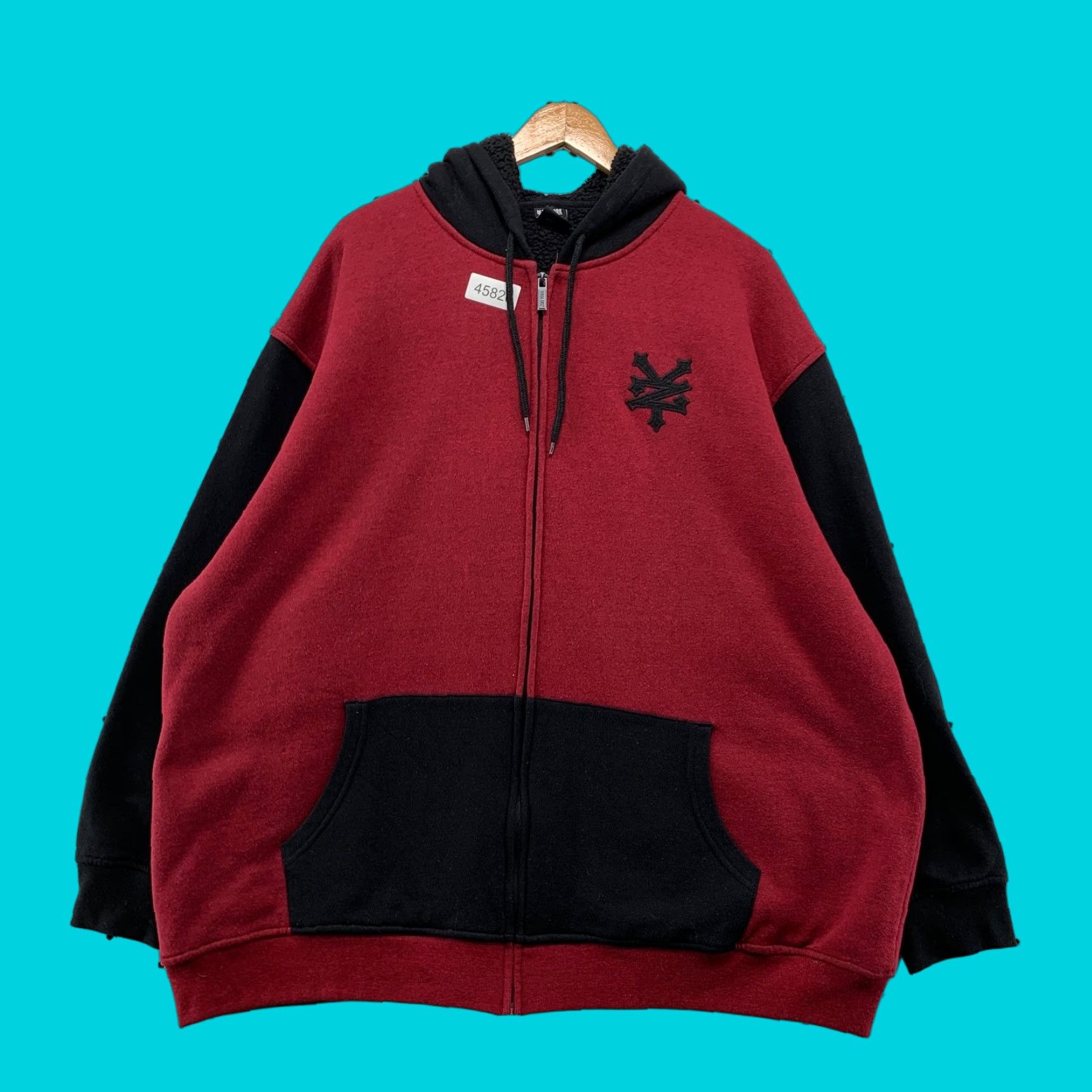Zoo York VINTAGE Zoo York Hoodie Men 2XL Red Black Sherpa Lined Grunge Skate Shirt Sweatshirt Zip Full Zip Pattern Graphic Print Winter Spring Fall Mens Size US XXL / EU 58 / 5 - 1 Thumbnail