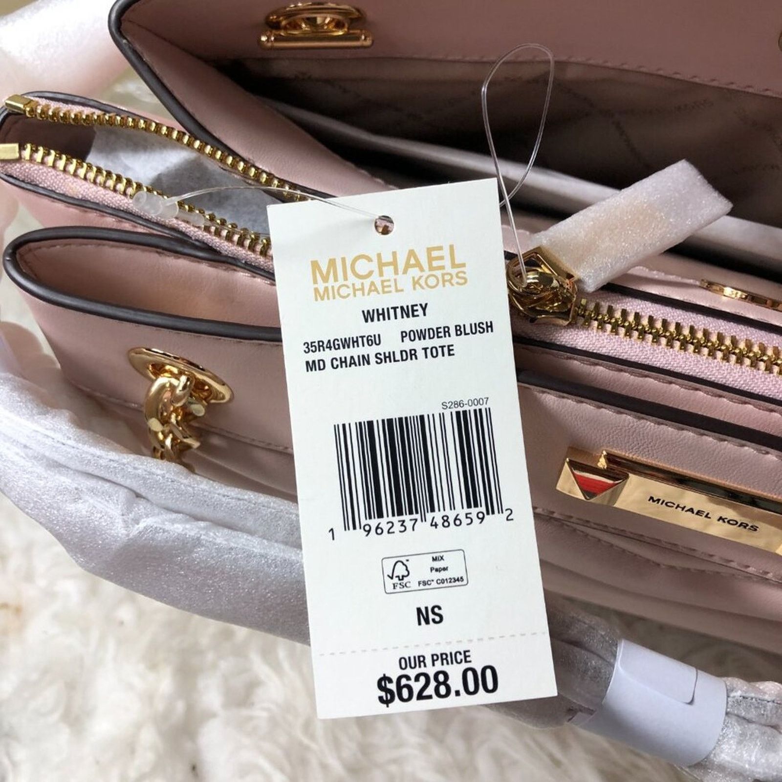 Michael Kors New Michael Kors Whitney Medium Quilted Chain Tote Bag Blush Size ONE SIZE - 8 Thumbnail
