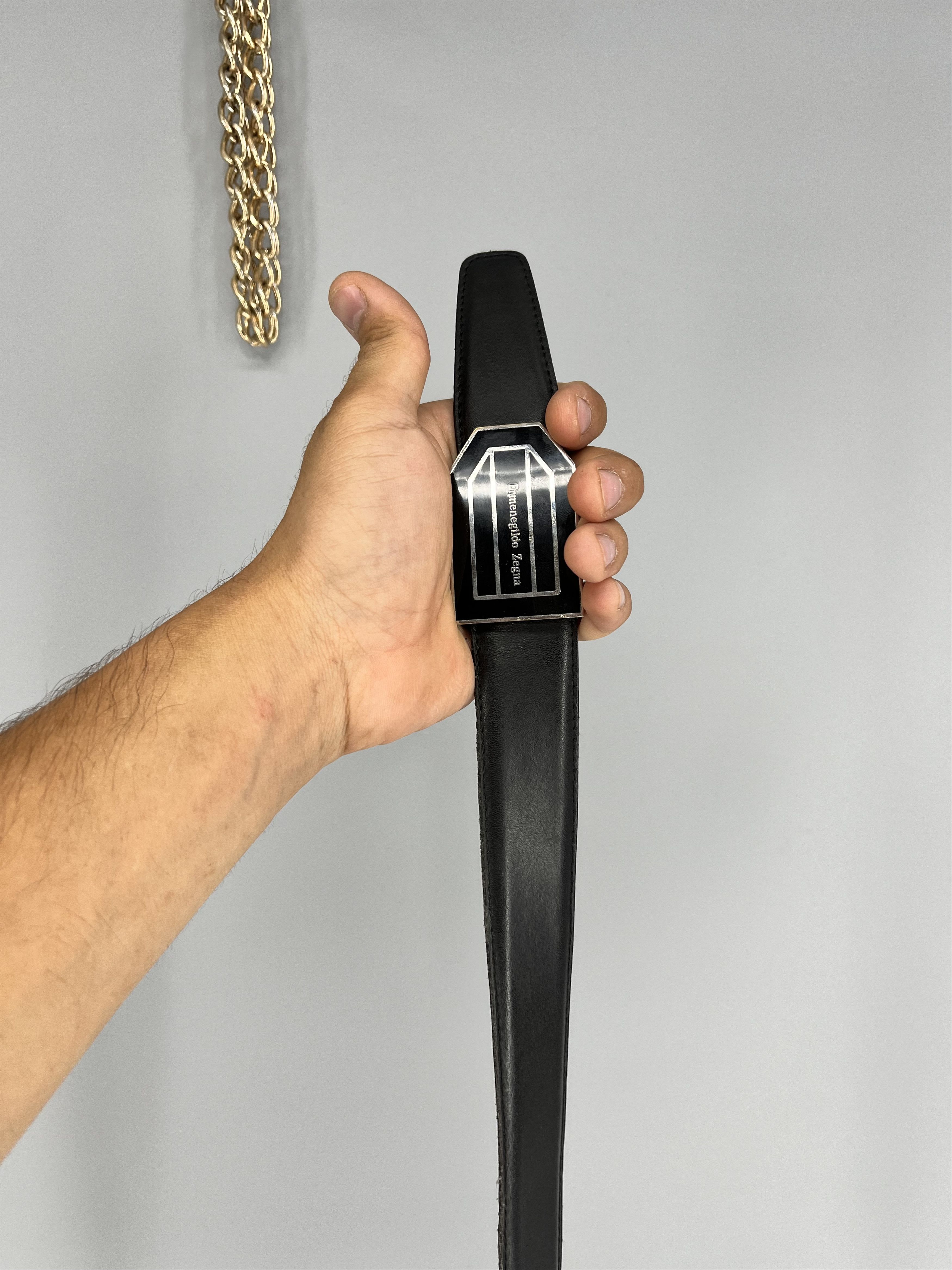 Designer Ermenegildo Zegna reversible Black / Brown Leather belt Size ONE SIZE - 3 Thumbnail