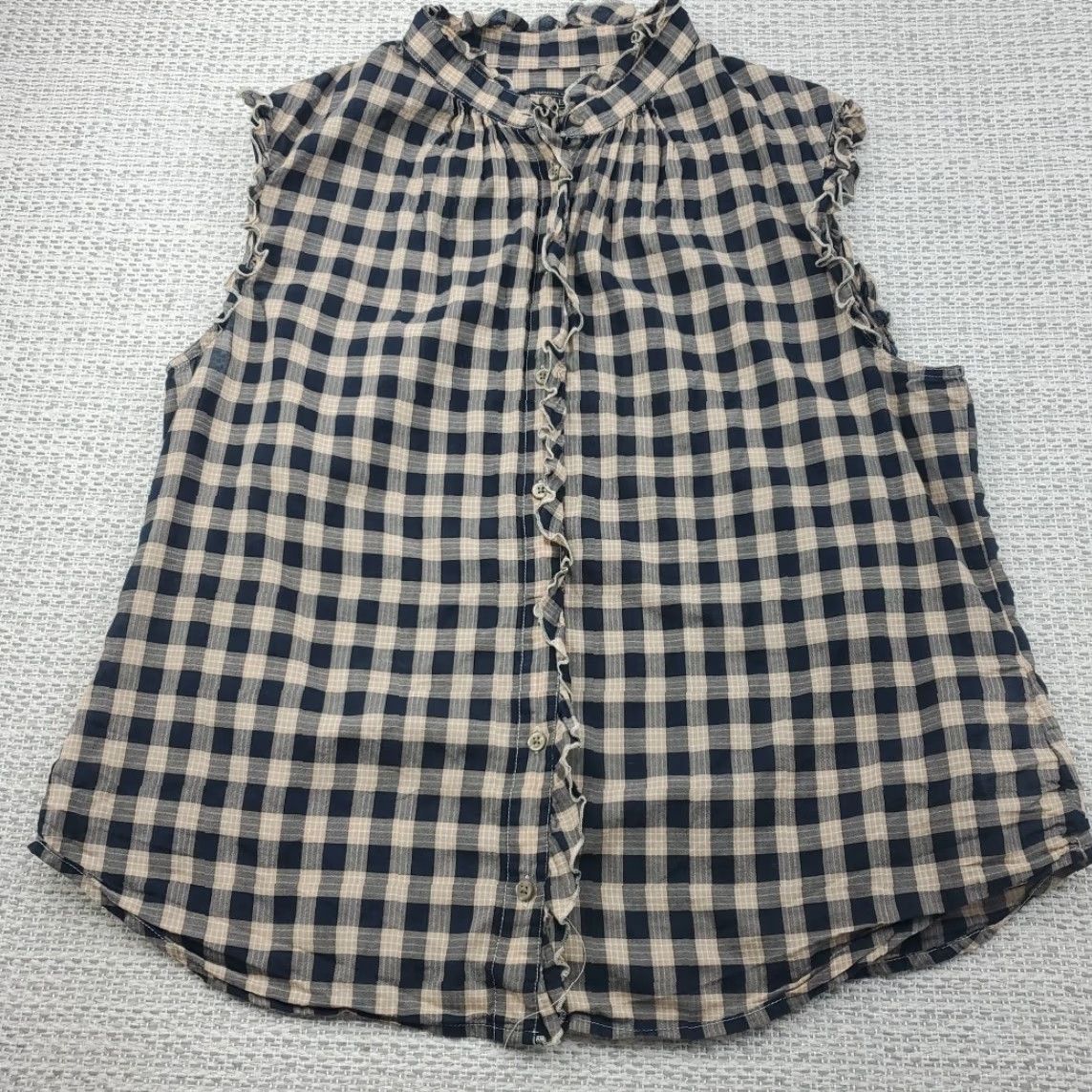 Pendleton Pendleton Womens XS Sleeveless Button-Up Shirt Top Plaid Western Country Casual Size XS / US 0-2 / IT 36-38 - 2 Thumbnail