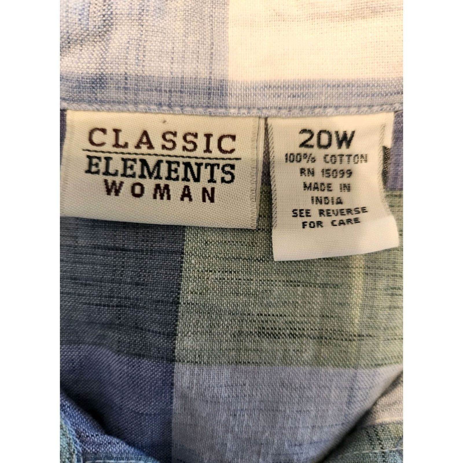 Vintage Classic Elements Button-Up Plaid Shirt 20W Purple Lavender Green Short Sleeve Collared Casual Women Plus Size Women Size 3XL / US 20-22 - 7 Thumbnail