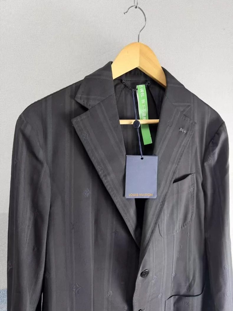 Louis Vuitton Louis Vuitton Louis Vuitton Black Striped Suit Jacket-2506 Size US L / EU 52-54 / 3 - 3 Thumbnail