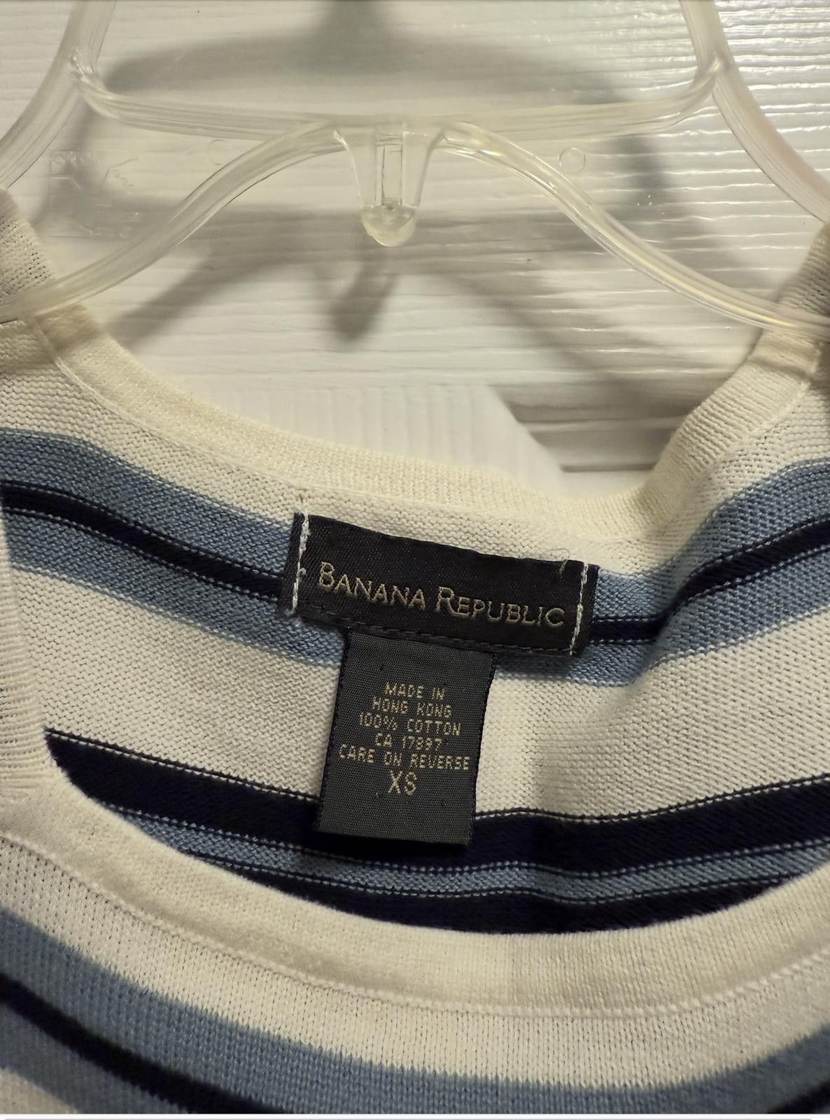 Banana Republic Banana Republic XS Striped Knit Tank Top Navy Blue White Size XS / US 0-2 / IT 36-38 - 2 Thumbnail