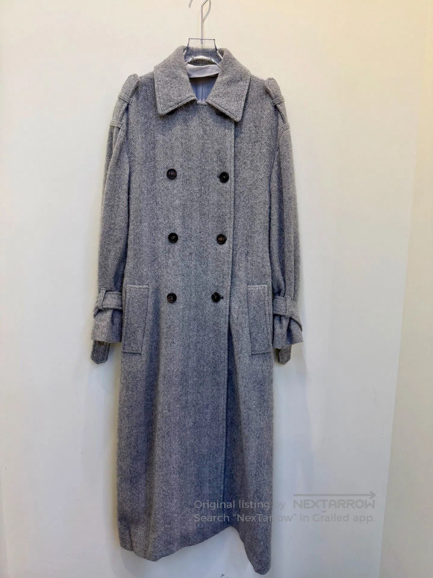 Brunello Cucinelli Brunello Cucinelli Gray Herringbone Wool Coat. Size US XXS / EU 40 - 2 Thumbnail
