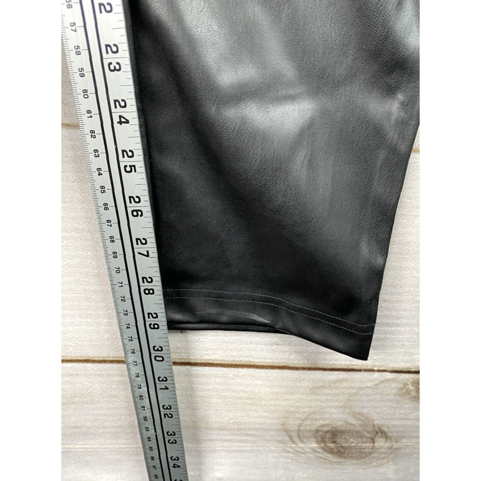 Vintage Morgan Taylor Pants Womens 2X Black Faux Vegan Leather Pull On Legging NWT Size 40" / US 18 - 5 Thumbnail